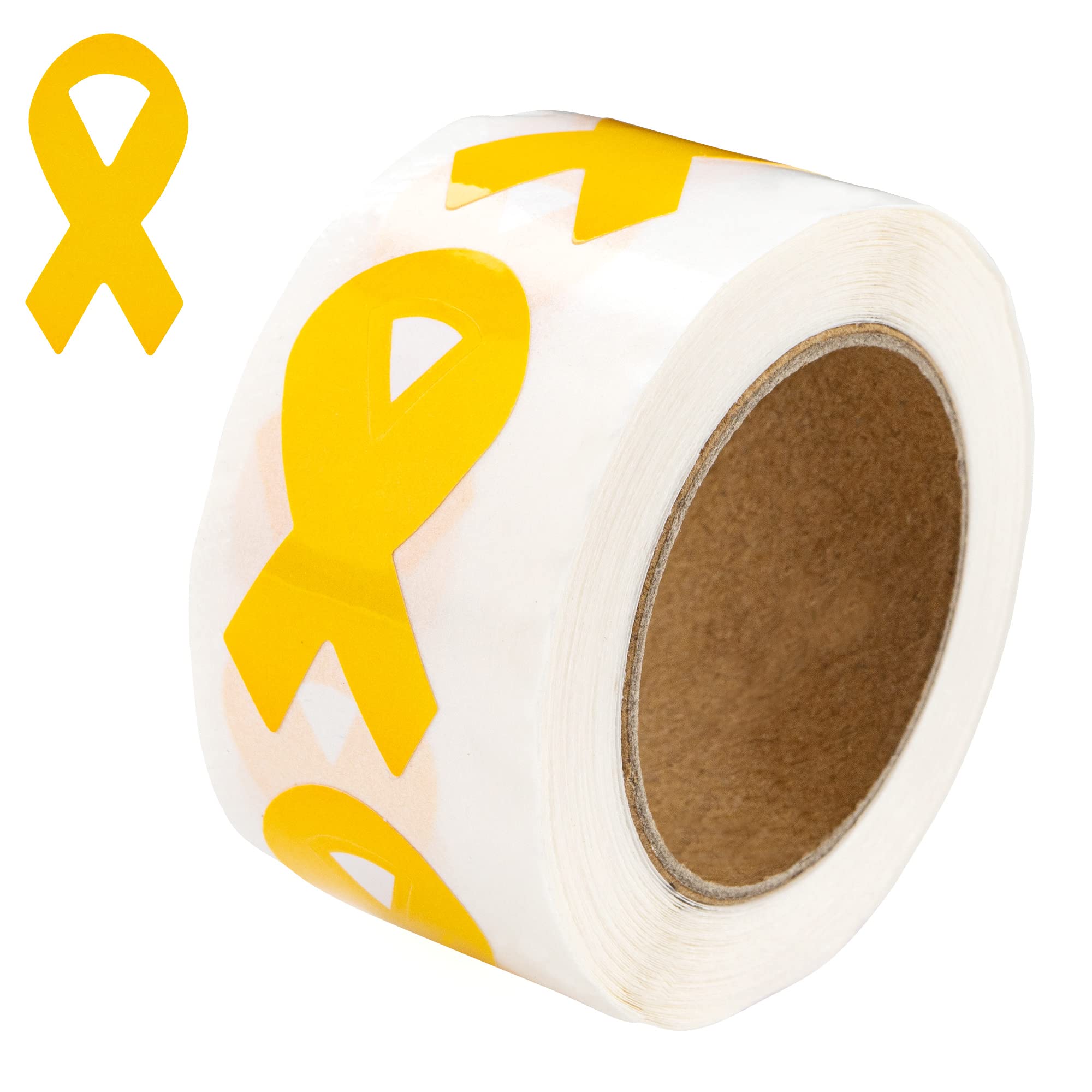250 Gold Ribbon Stickers for Cancer Awareness - Perfect for Childhood Cancer, Neuroblastoma & COPD Support, Fundraising Events, Decorations & DIY Projects - Ideal for Hospitals, Schools & Charity Campaigns