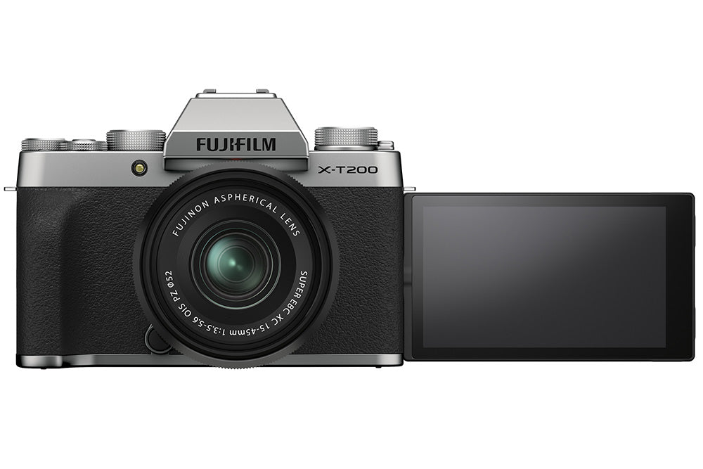 FUJIFILM X-T200 Mirrorless Digital Camera with XC15-45mm Lens Kit (Silver) - Perfect for Travel Photography & Vlogging