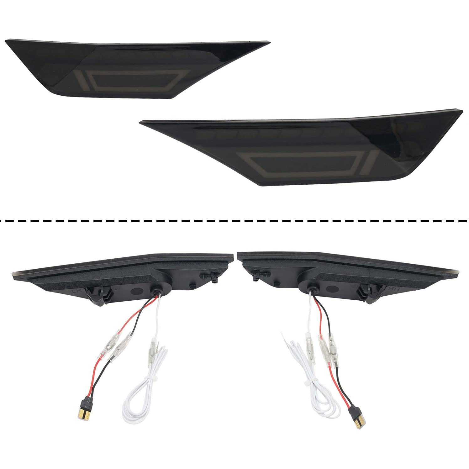 2016-2021 Honda Civic LED Side Marker Turn Signals - Smoked Lens Carrera 911 Style for 10th Gen Coupe/Sedan/Hatchback | Enhanced Visibility & Style Upgrade for Night Driving & Car Customization