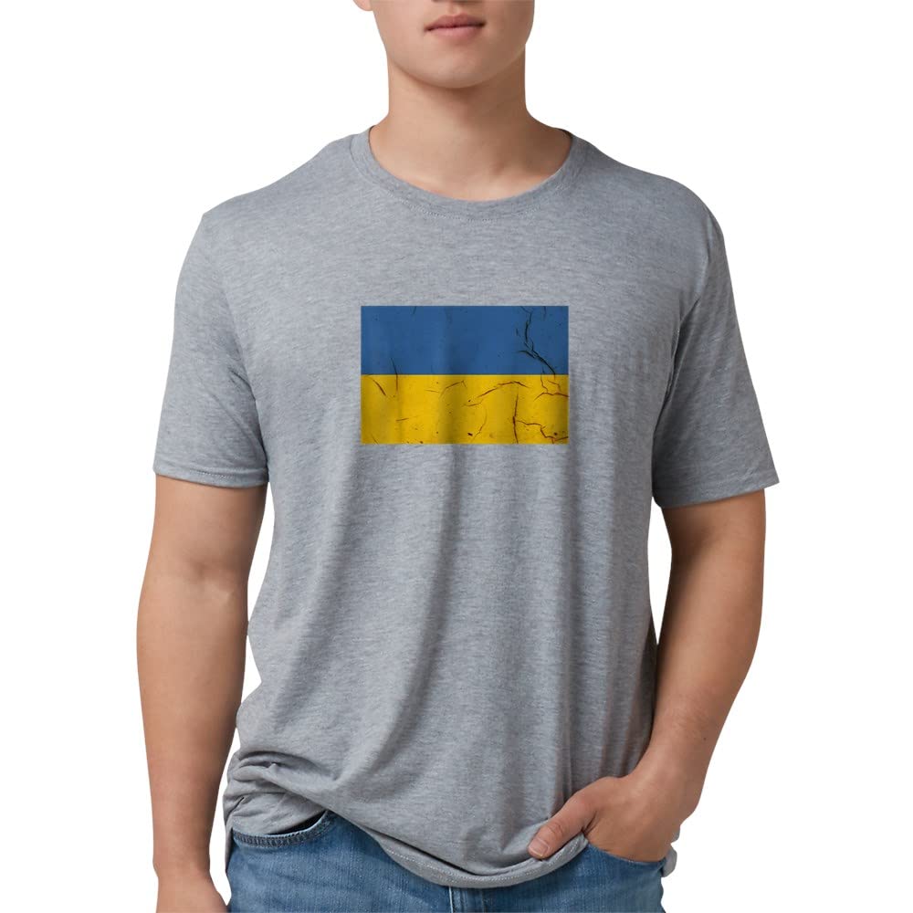Ukraine Flag Vintage Retro Style Tri-Blend T-Shirt | Soft Comfortable Tee for Men & Women | Perfect for Patriotic Events, Casual Wear & Gift Giving