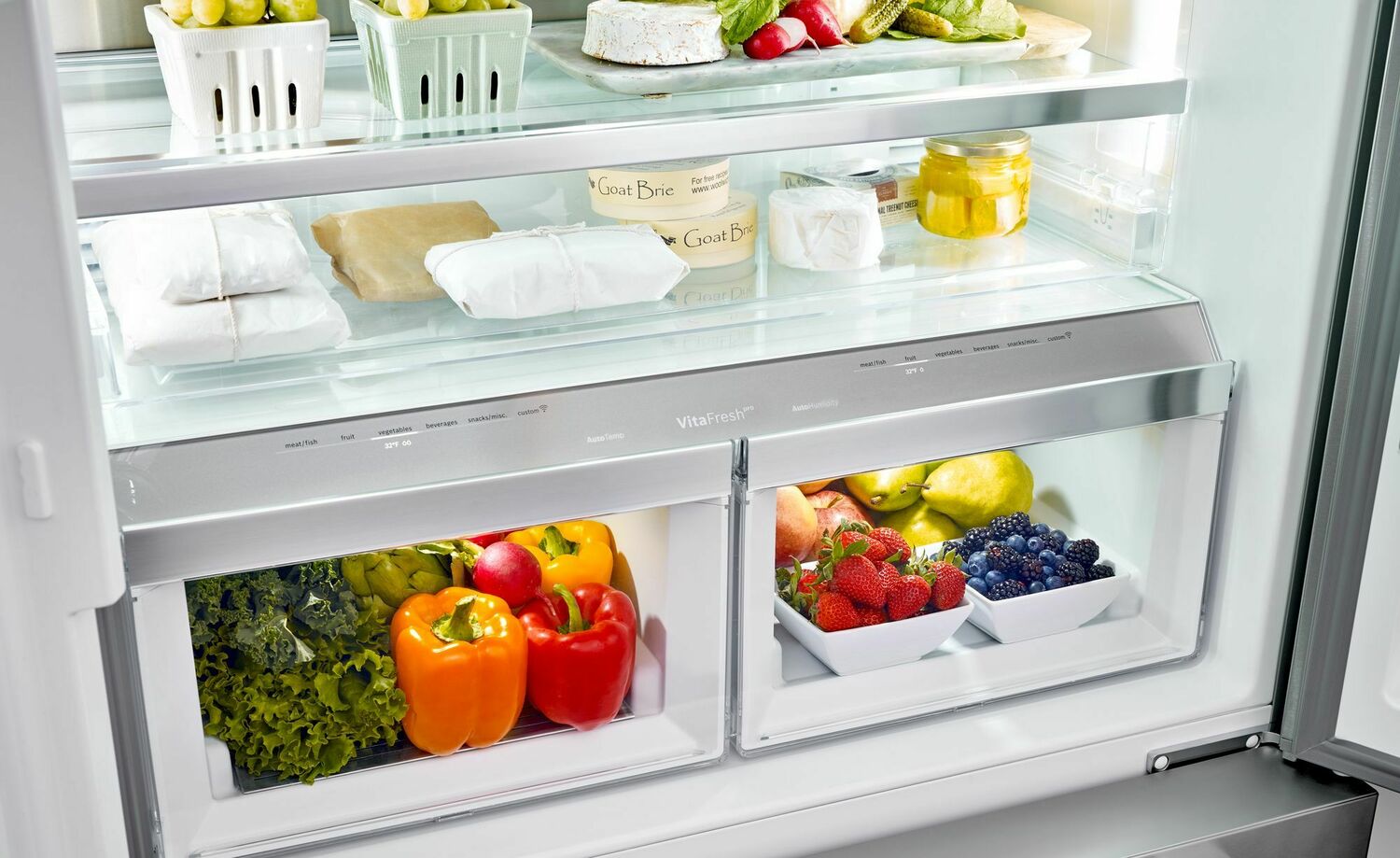 Bosch 800 Series 36 Inch French Door Refrigerator with Bottom Freezer - Stainless Steel B36CT81SNS - Easy Clean Interior - Perfect for Modern Kitchens & Large Families