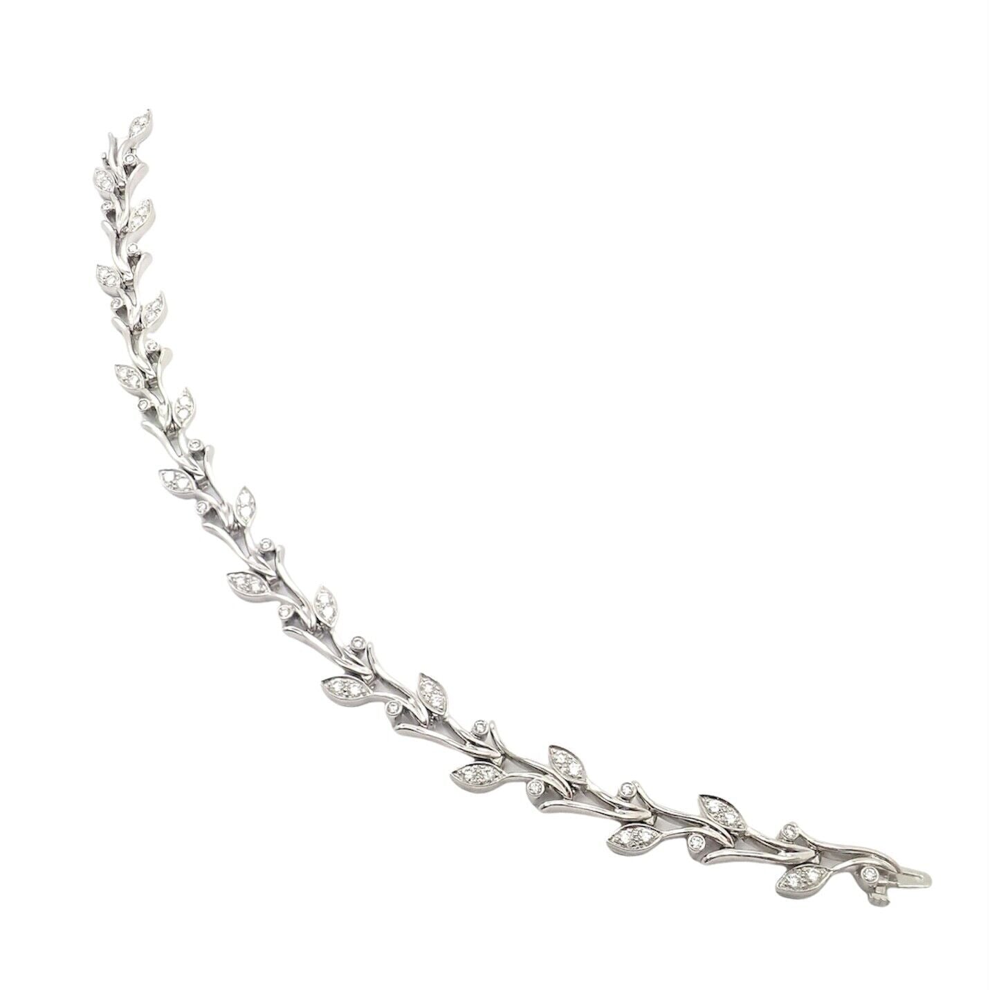 Authentic Tiffany & Co Platinum Diamond Garland Bracelet - Luxury Jewelry for Women, Elegant Gift for Weddings & Special Occasions