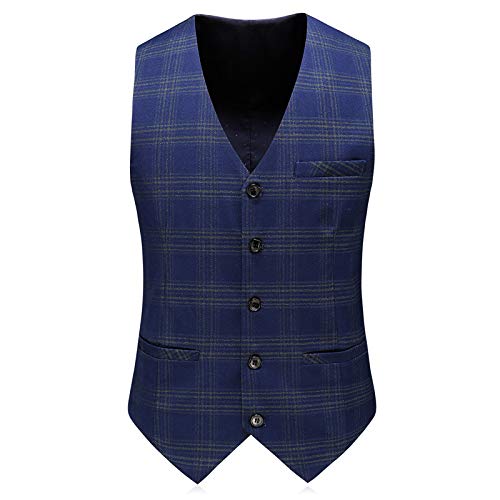 Men's Slim Fit Double Breasted Plaid 3-Piece Suit | Formal Tuxedo for Weddings, Business & Special Occasions