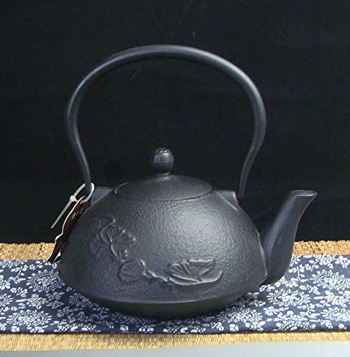 JHSHENGSHI 1.2L Cast Iron Teapot - Handmade Retro Iron Kettle with Infuser - Traditional Japanese Style Tea Maker for Home & Office Use - Perfect for Loose Leaf Tea Brewing, Gift Giving & Tea Ceremonies
