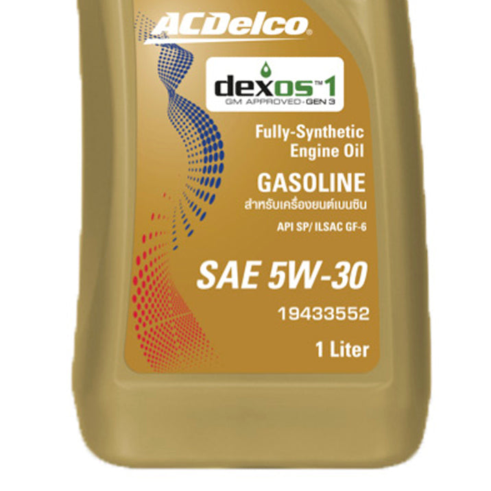 ACDelco 5W-30 Full Synthetic Dexos1 Gen3 Motor Oil - 1 Liter Bottle for Gasoline Engines | Perfect for Daily Commuting, Highway Driving & Engine Protection