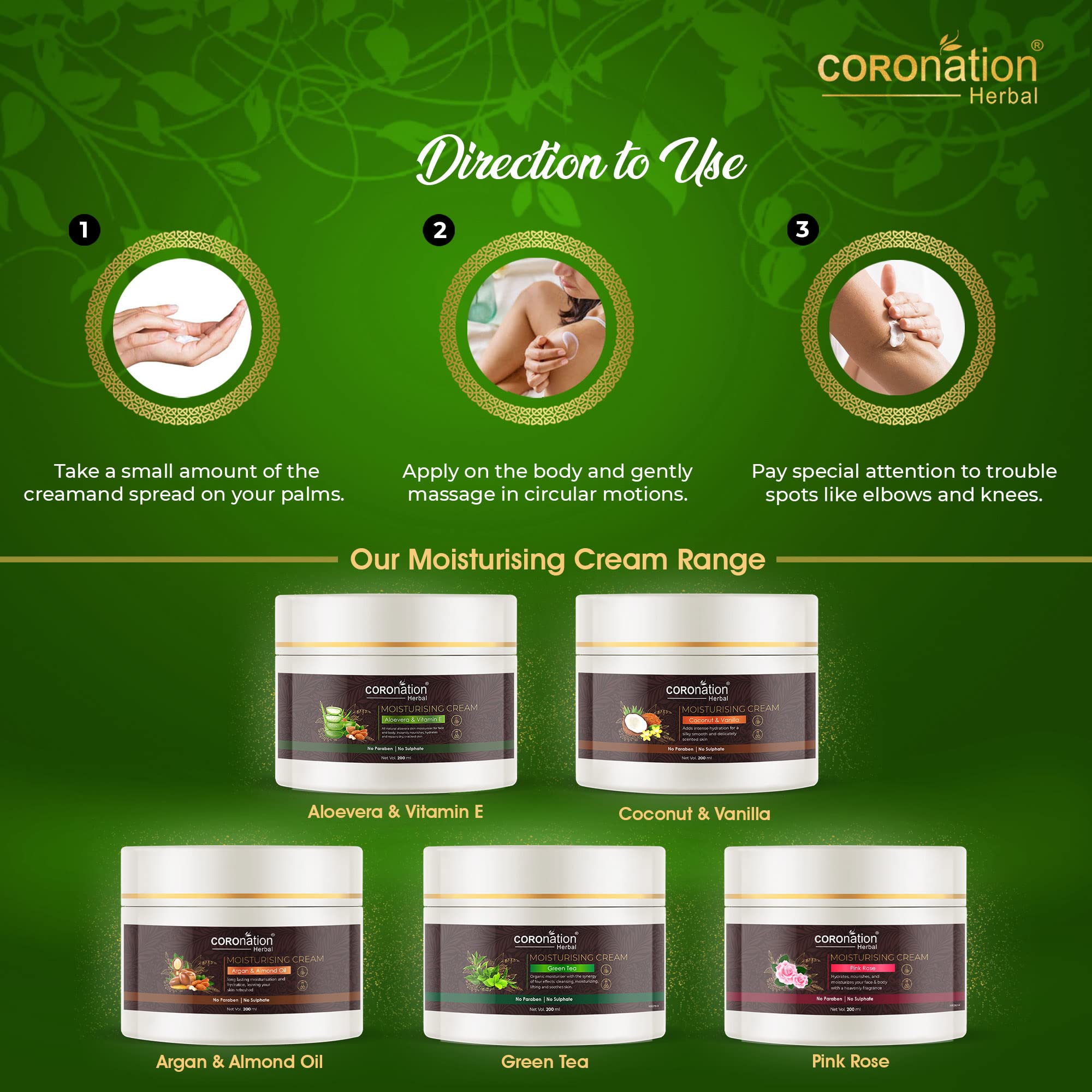 COROnation Herbal Unisex Fuji Matcha Green Tea Moisturising Cream - 200ml x 2 Pack, Organic Skincare for Dry & Sensitive Skin, Perfect for Daily Hydration & Night Care Routine