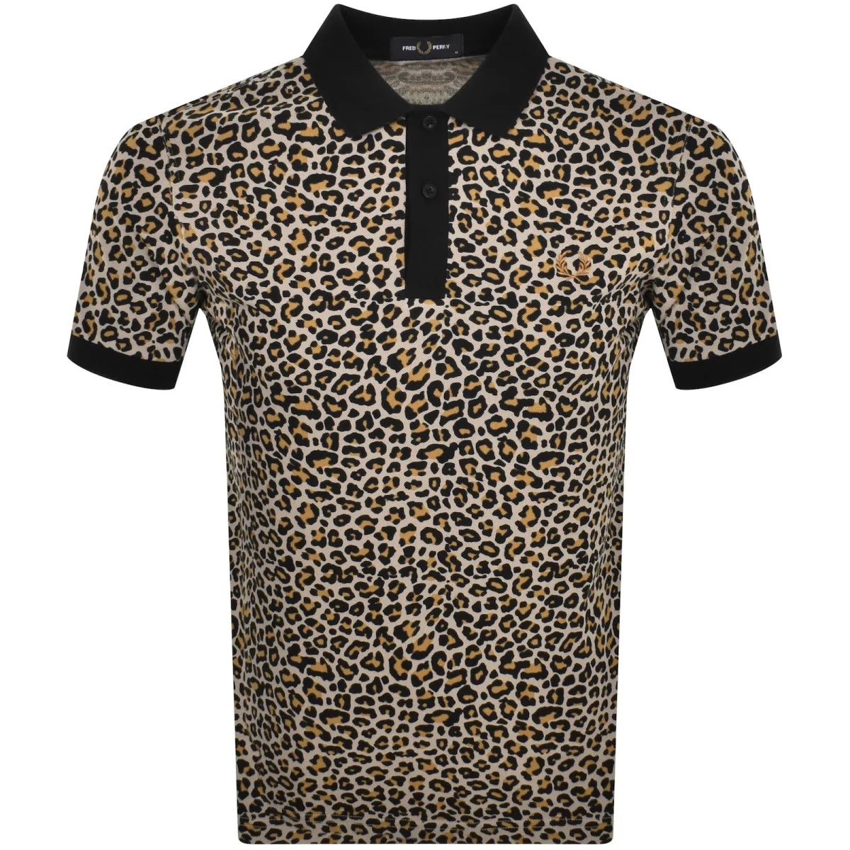 Fred Perry Men's Polo Shirt - Classic Fit Leopard Print Cotton Short Sleeve Casual Shirt for Golf, Work & Everyday Wear