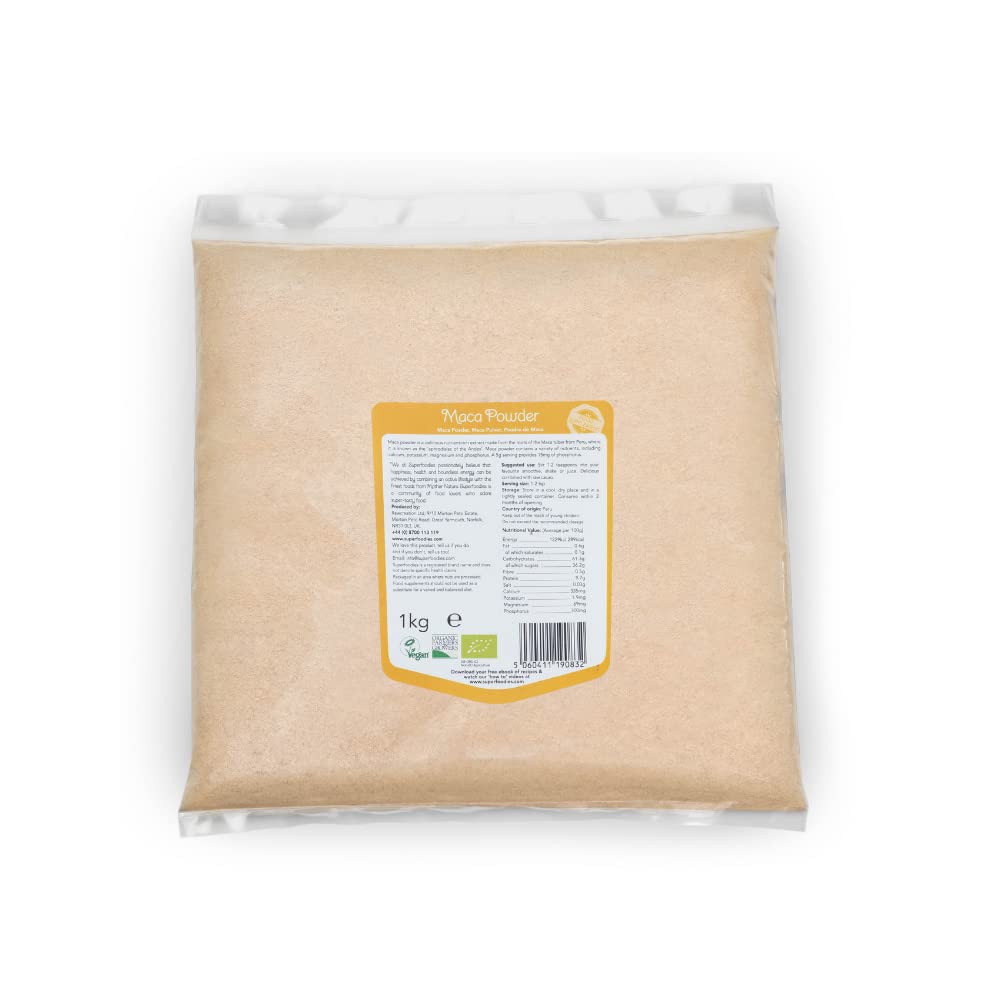 Organic Raw Maca Root Powder 1KG - Premium Superfood for Energy, Stamina & Performance - Perfect for Smoothies, Baking & Natural Health Boost
