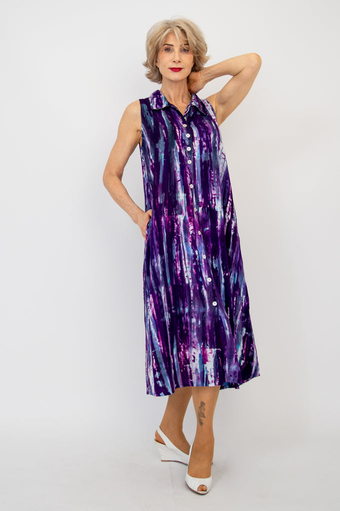 Cissy Women's Floral Print Summer Dress - Elegant Plum Ray Color for Casual Wear, Beach Outings & Date Nights