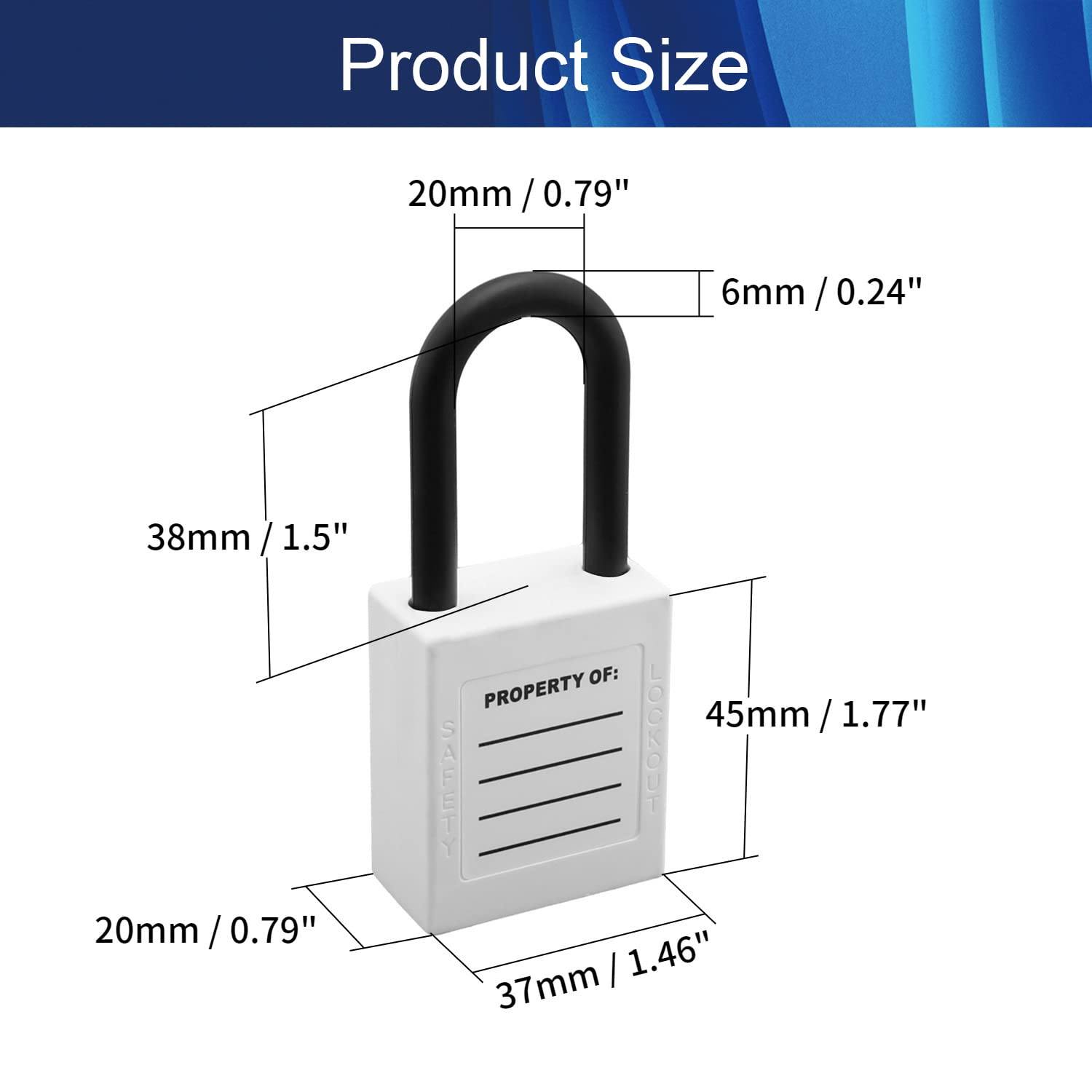 3PCS Lockout Tagout Safety Padlocks - LOTO Locks Keyed Differently, Steel Shackle PA Lockout Tagout Kit for Electrical Panels & Equipment - Perfect for Industrial Safety & Small Luggage Security (White)