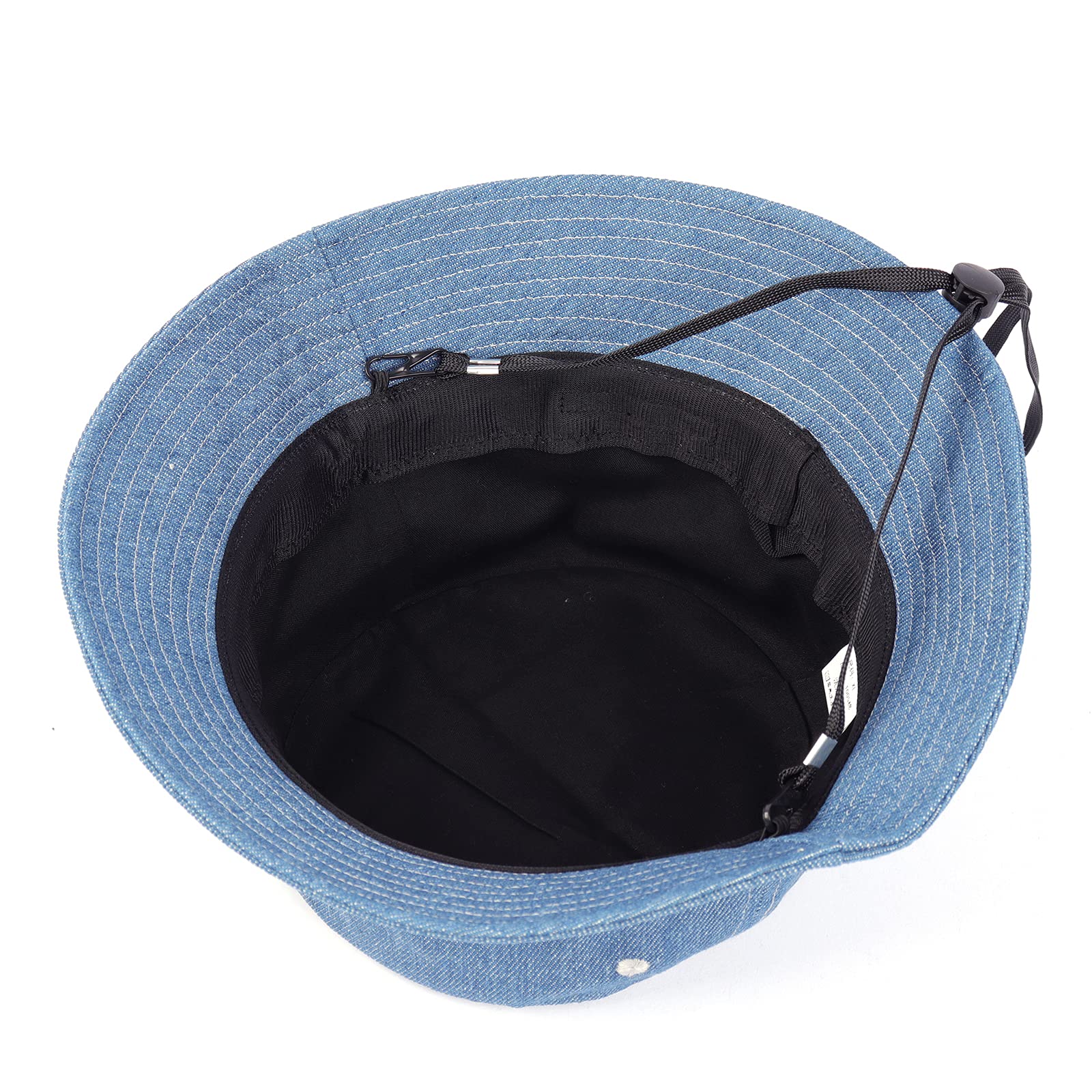 Zylioo XX-Large Denim Bucket Sun Hat for Women - Oversized Packable Fisherman Hat with Adjustable Drawstring, Foldable Wide Brim Summer Travel Beach Hat - Perfect for Outdoor, Vacation, Gardening and Sun Protection