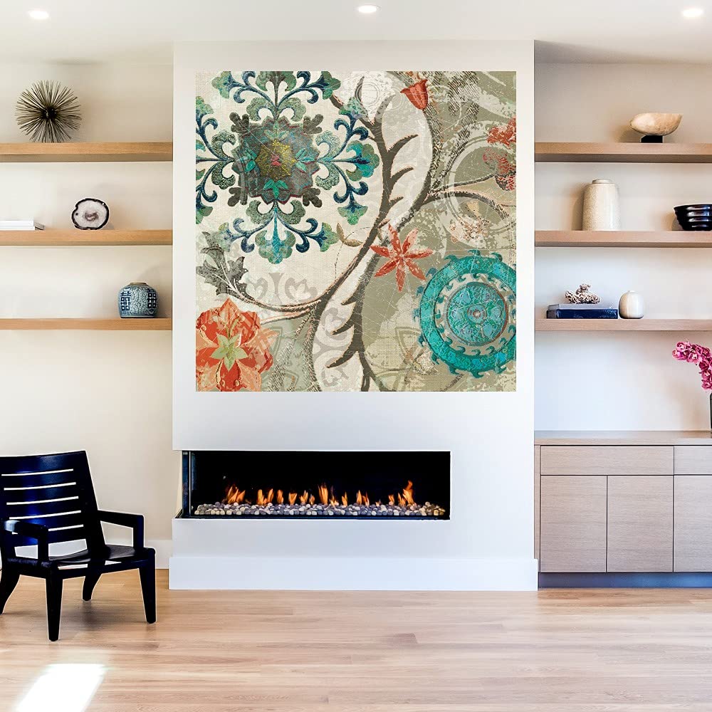 Royal Tapestry II Canvas Wall Art - 32x32 Inch Hand-Painted Fine Art Decor by Carol Robinson - Ready to Hang for Living Room, Bedroom, Office & More - Perfect for Home, Hotel & Restaurant Decor
