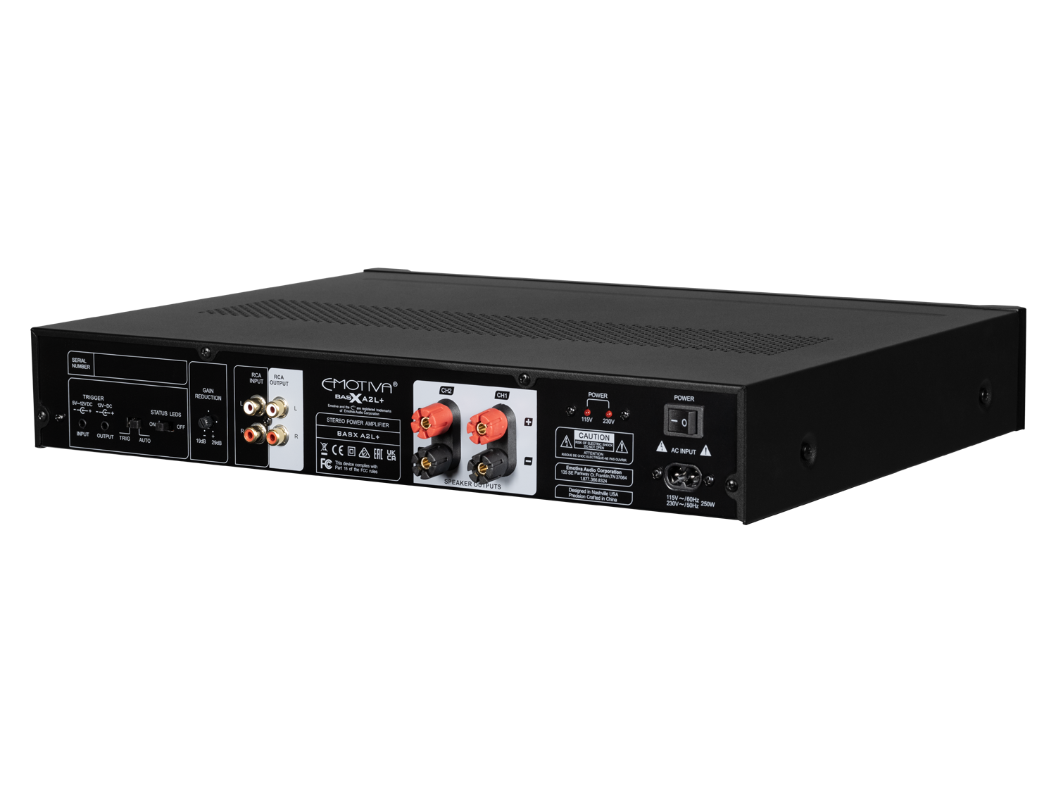 BasX A2L+ Stereo Power Amplifier - High Fidelity Audio for Home Theater & Music Systems | Perfect for Audiophiles & Home Entertainment Setups
