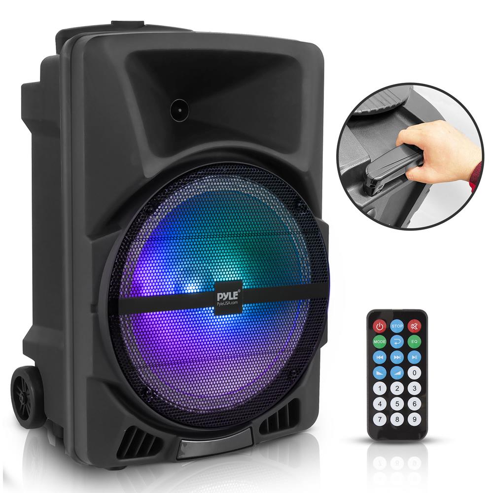 Portable PA Speaker with LED Lights - Wireless Bluetooth Speaker for Outdoor Parties, Events & DJ Performances