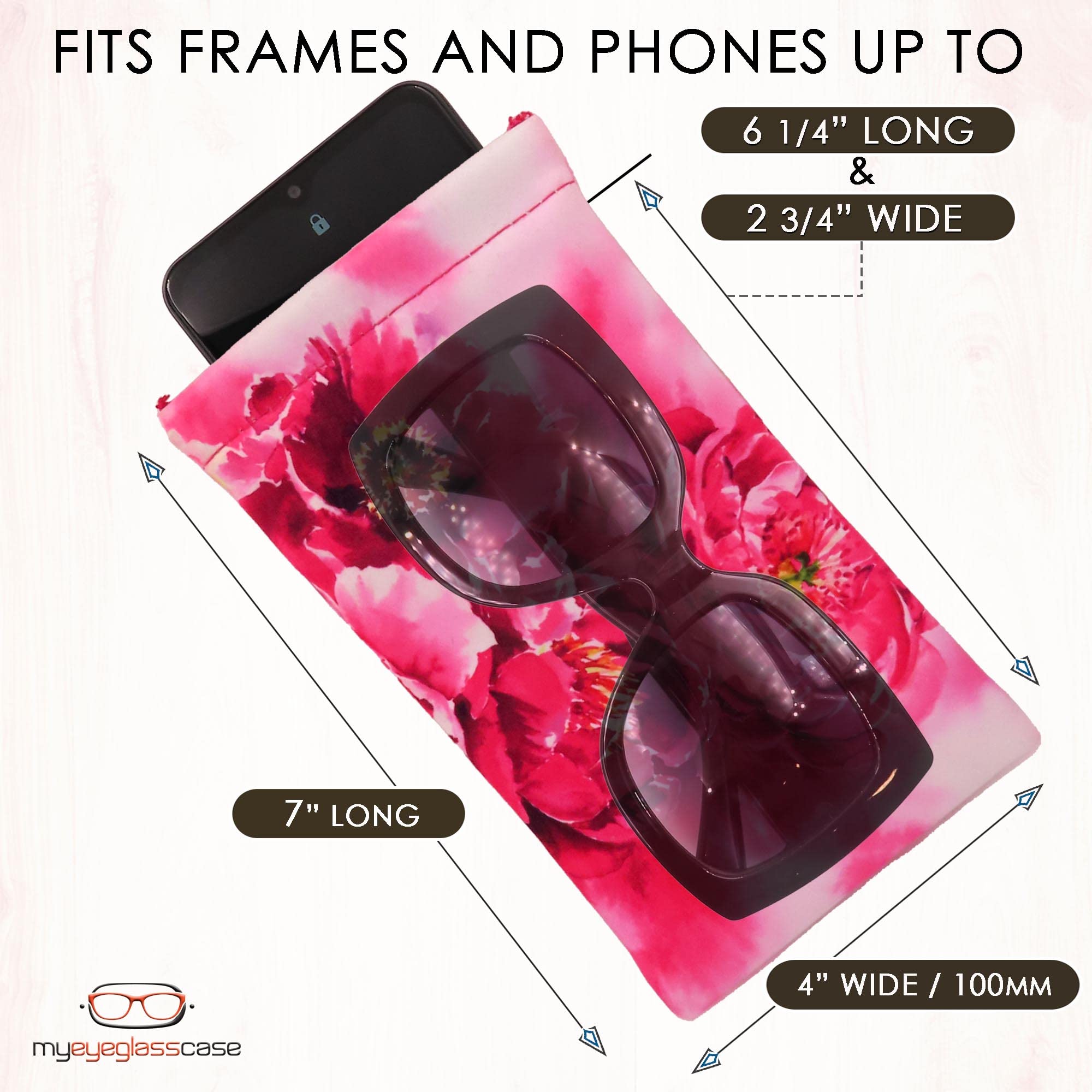 Soft Sunglasses Case with Squeeze Top - Large Glasses Holder Pouch, Lightweight Eyeglass Case with Extra Layers for Travel, Gym & Everyday Protection