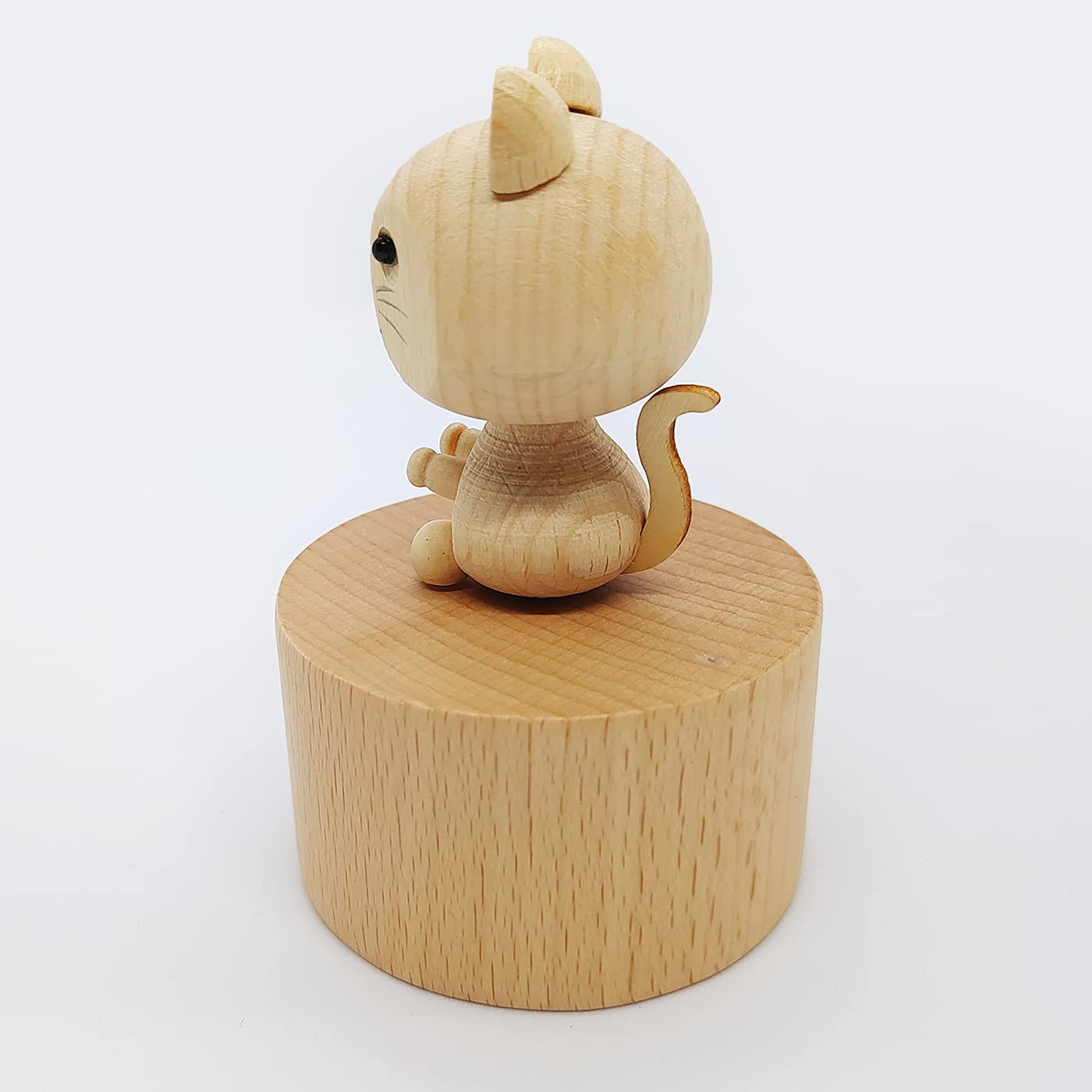 Adorable Mini Kitten Music Box - Handcrafted Wooden Mechanical Cat Music Box Plays 'Castle in the Sky' - Perfect Gift for Kids, Boys & Girls - Birthday, Christmas & Nursery Decor Musical Gift