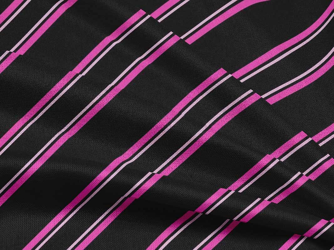 oneOone Rayon Black Striped Fabric by The Yard - 56 Inch Wide Printed Material for DIY Clothing, Dresses, Skirts & Home Decor Sewing Projects