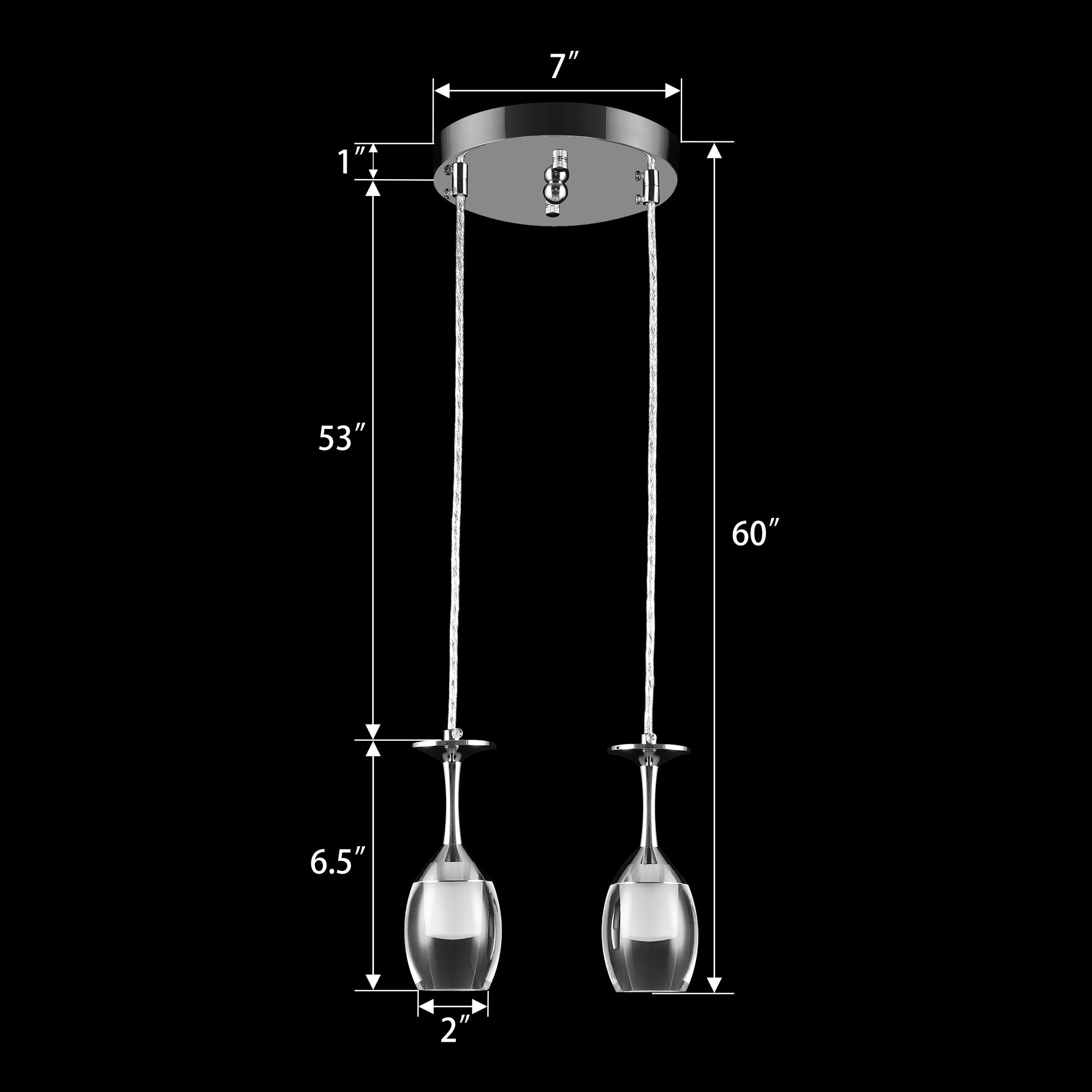 Bacchus Clear Acrylic Red Wine Glass Shaped Smart RGB Pendant Light - Modern LED Hanging Lamp for Dining Room, Bar, and Home Decor