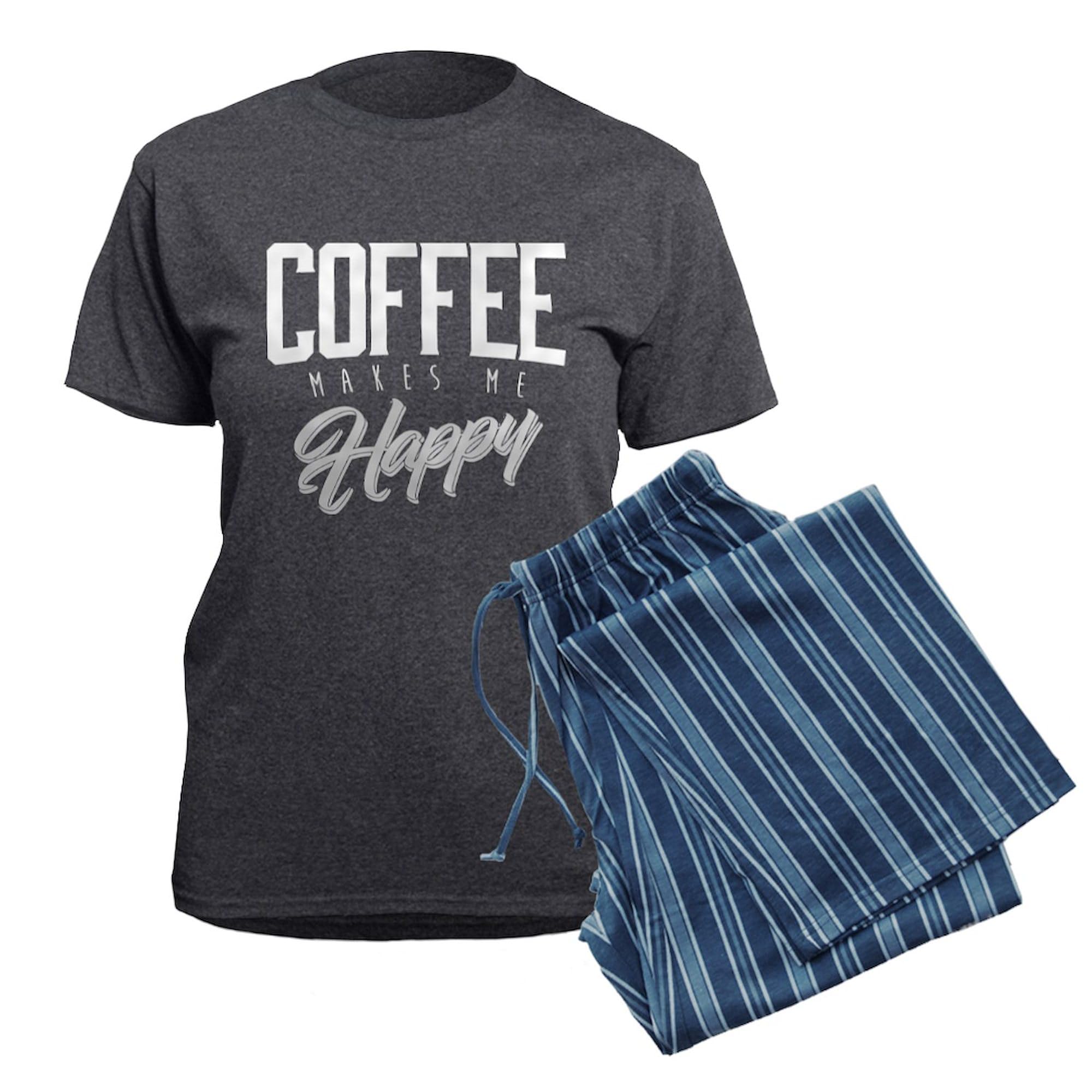Women's Charcoal Novelty Pajama Set - 'Coffee Makes Me Happy' Sleepwear for Women | Cozy Lounge & Sleepwear for Coffee Lovers