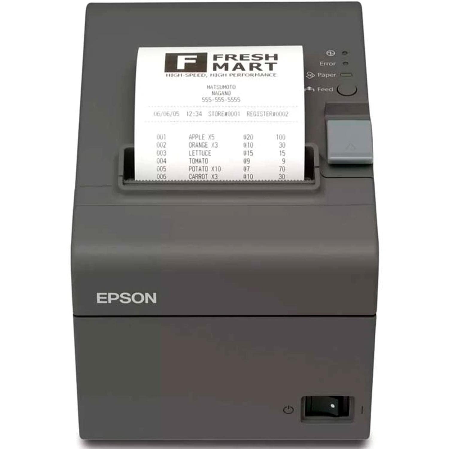 Epson TM-T20II Direct Thermal Receipt Printer - USB & Serial Connectivity - Monochrome Desktop Printer for Retail, Restaurant, and POS Systems (Model C31CD52062) - Perfect for Receipts, Tickets, and Label Printing