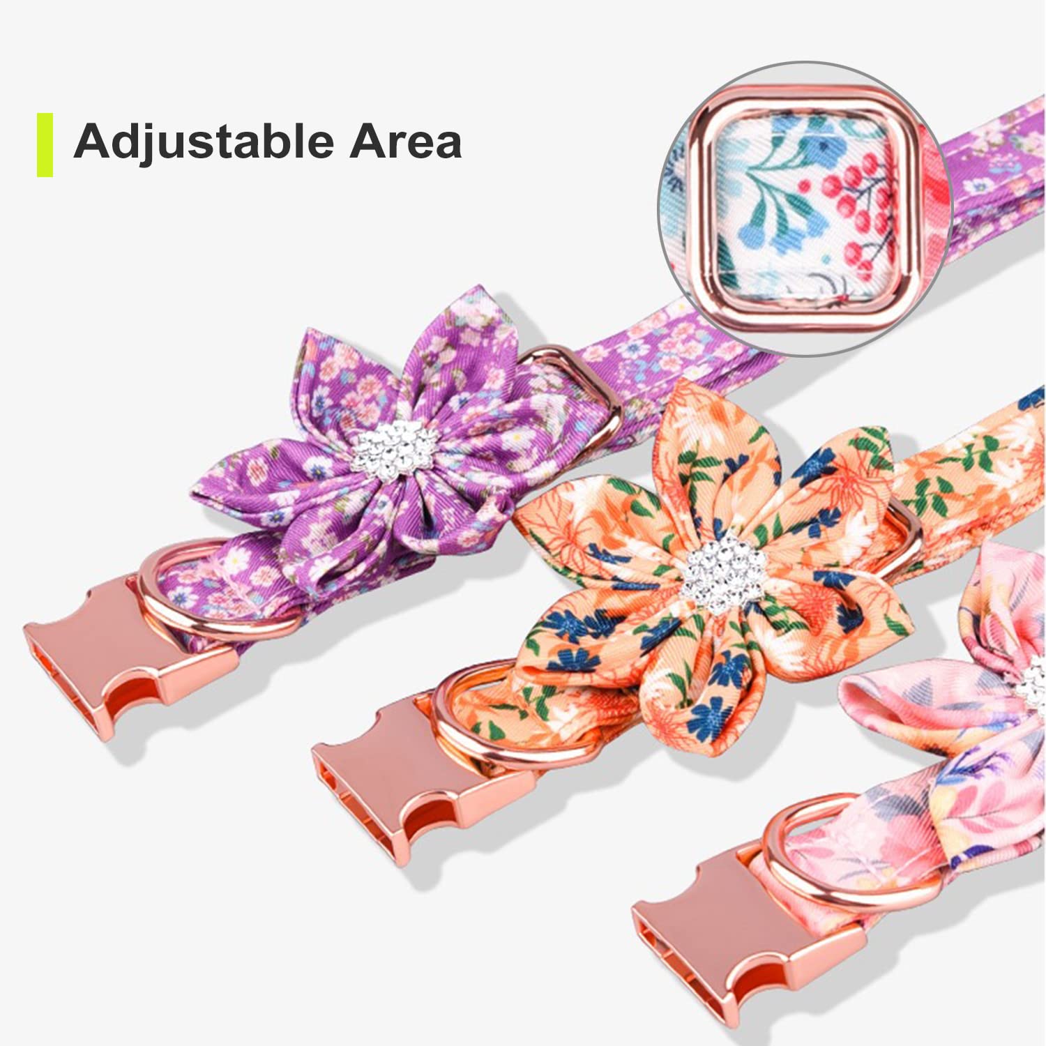 Flower Dog Collar with Daisy Tie - Soft Padded Pet Collar with Metal Buckle for Small & Medium Dogs (Pink, Size S) - Perfect for Daily Walks, Pet Photos & Special Occasions