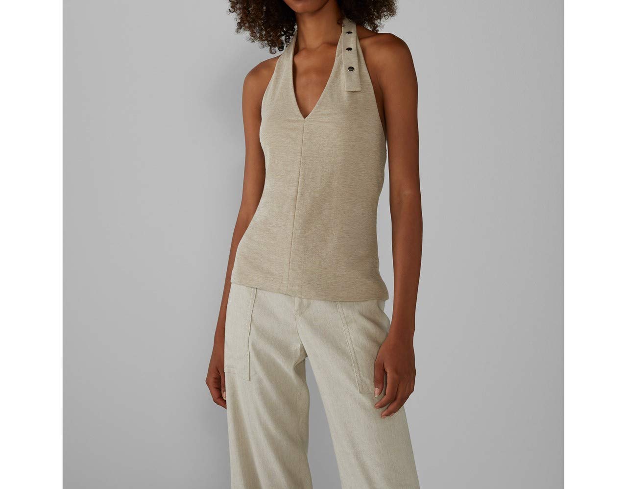 Club Monaco Women's Halter Neck Top - Stylish Summer Sleeveless Blouse for Beach, Party & Casual Outings