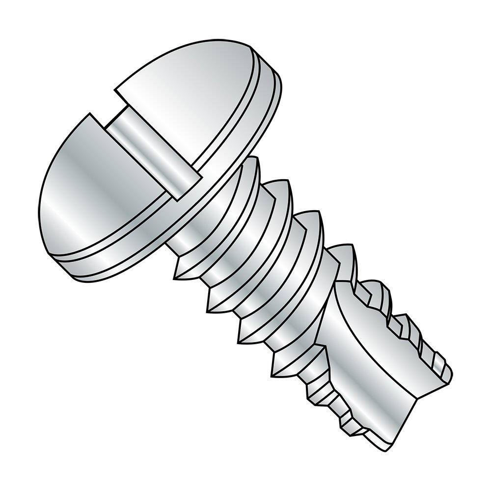 Small Parts 06055SP #6-20 Steel Thread Cutting Screw, Zinc Plated Pan Head Slotted Drive, Type 25, 5/16