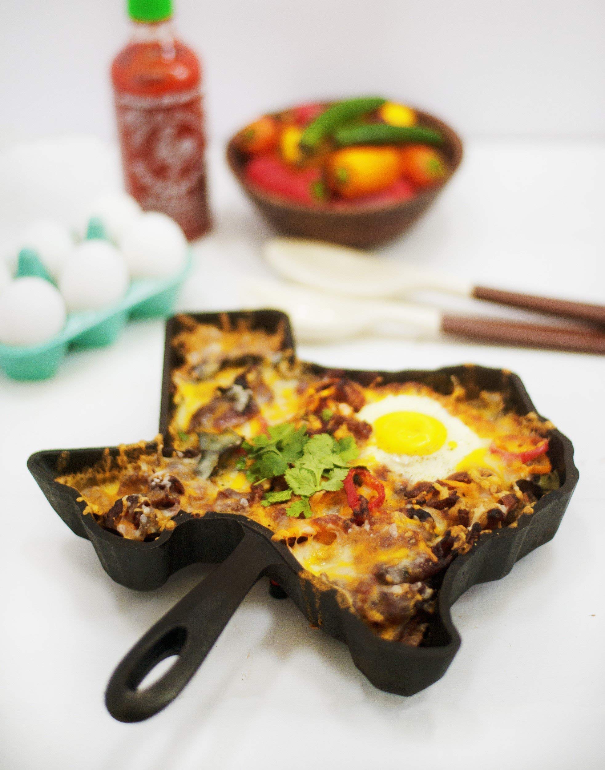 Texas Pre-Seasoned Cast Iron Skillet - Heirloom Quality, Made in USA | Perfect for Camping, Grilling & Outdoor Cooking