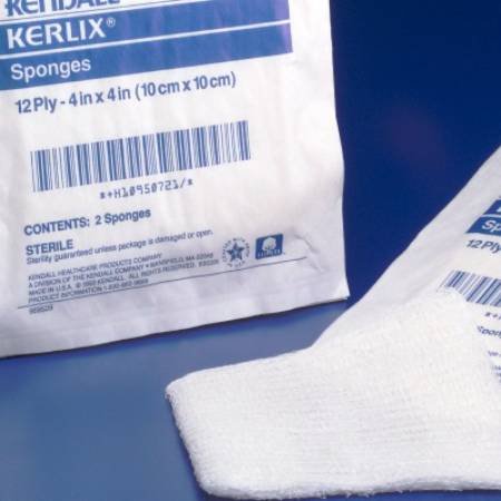 Kendall KERLIX SPG 4x4 Sterile Gauze Sponges - 12 Pack (2-Ply) | Wound Dressing for First Aid, Surgical & Medical Use