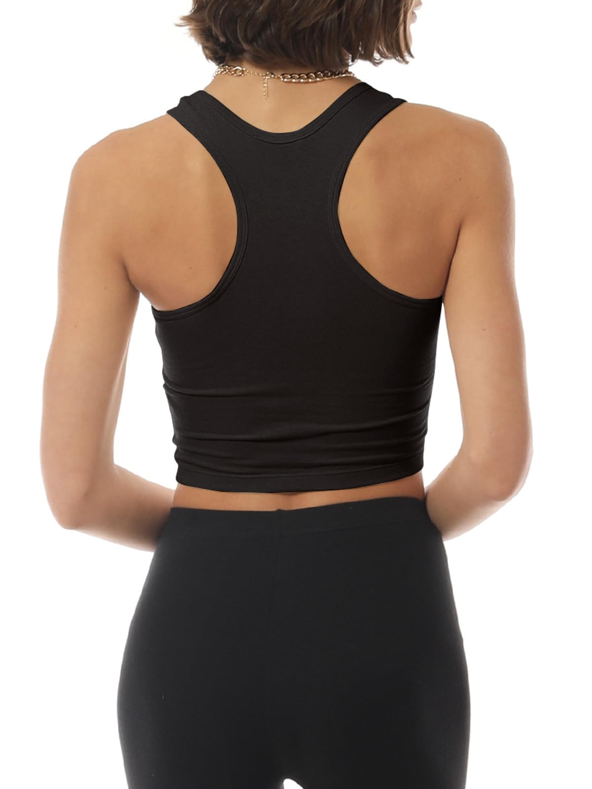 MixMatchy Women's Workout Crop Tank Tops - 3 Pack Racerback Yoga Shirts, Breathable Cotton Sleeveless Gym Tops for Running, Pilates & Fitness | Perfect for Yoga Class, Gym Workouts & Summer Outdoor Activities