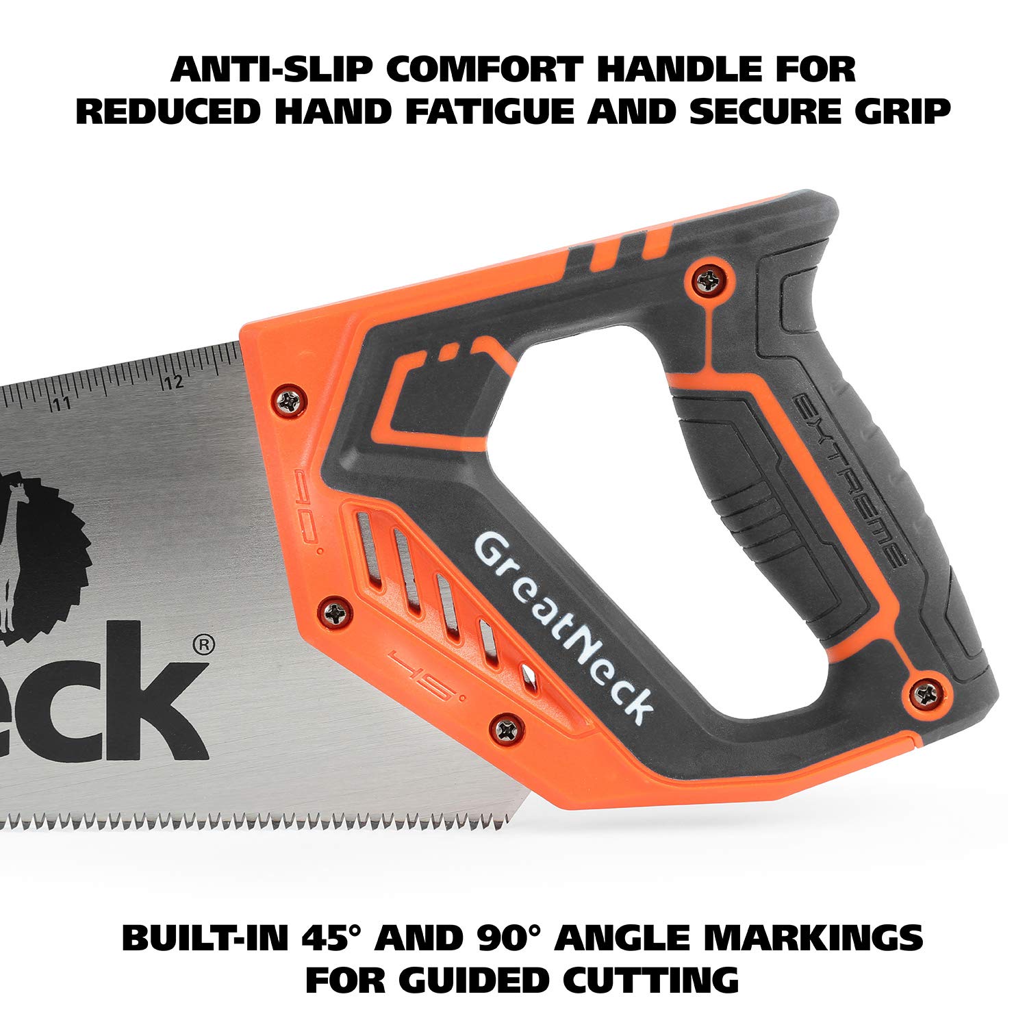 GreatNeck 74001 15 Inch Aggressive Tooth Handsaw - Heavy Duty Wood Saw, Branch Cutter & PVC Pipe Saw | Perfect for Tree Trimming, DIY Woodworking & Outdoor Gardening Projects