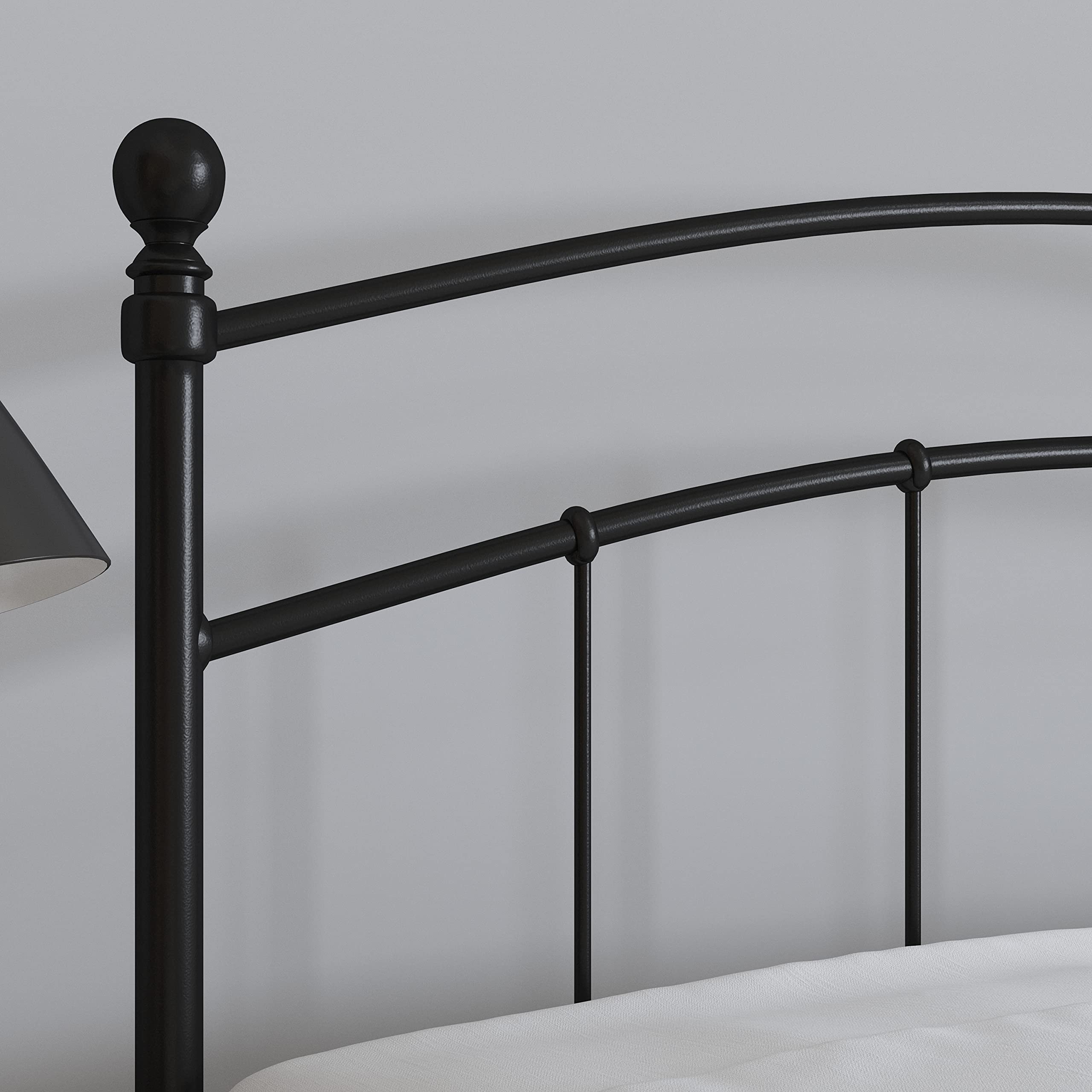 Merrick Lane Kildare Full Size Headboard - Modern Arched Black Metal Bed Headboard with Adjustable Rail Slots for Full Size Bed Frame - Perfect for Contemporary Bedroom Decor & Guest Room Setup