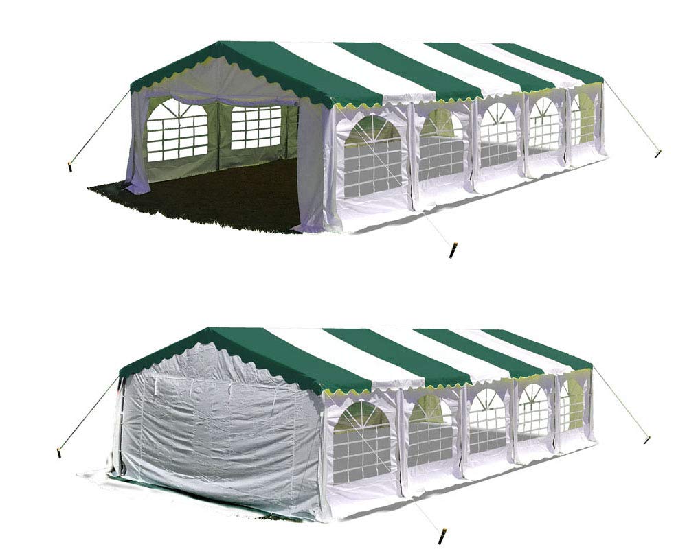 DELTA 32'x16' Budget PVC Wedding Party Tent Canopy Shelter - Waterproof Outdoor Event Canopy for Weddings, Parties, Picnics & Backyard Gatherings (Green & White)