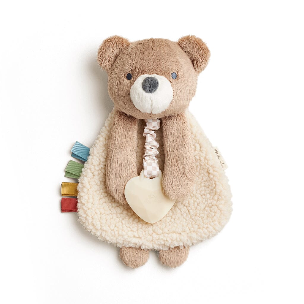 Itzy Ritzy Lovey Plush and Teether Toy - Soft Baby Security Blanket with Teething Ring, Cute Animal Plushie for Infants & Toddlers - Perfect for Soothing, Playtime, and Travel Comfort