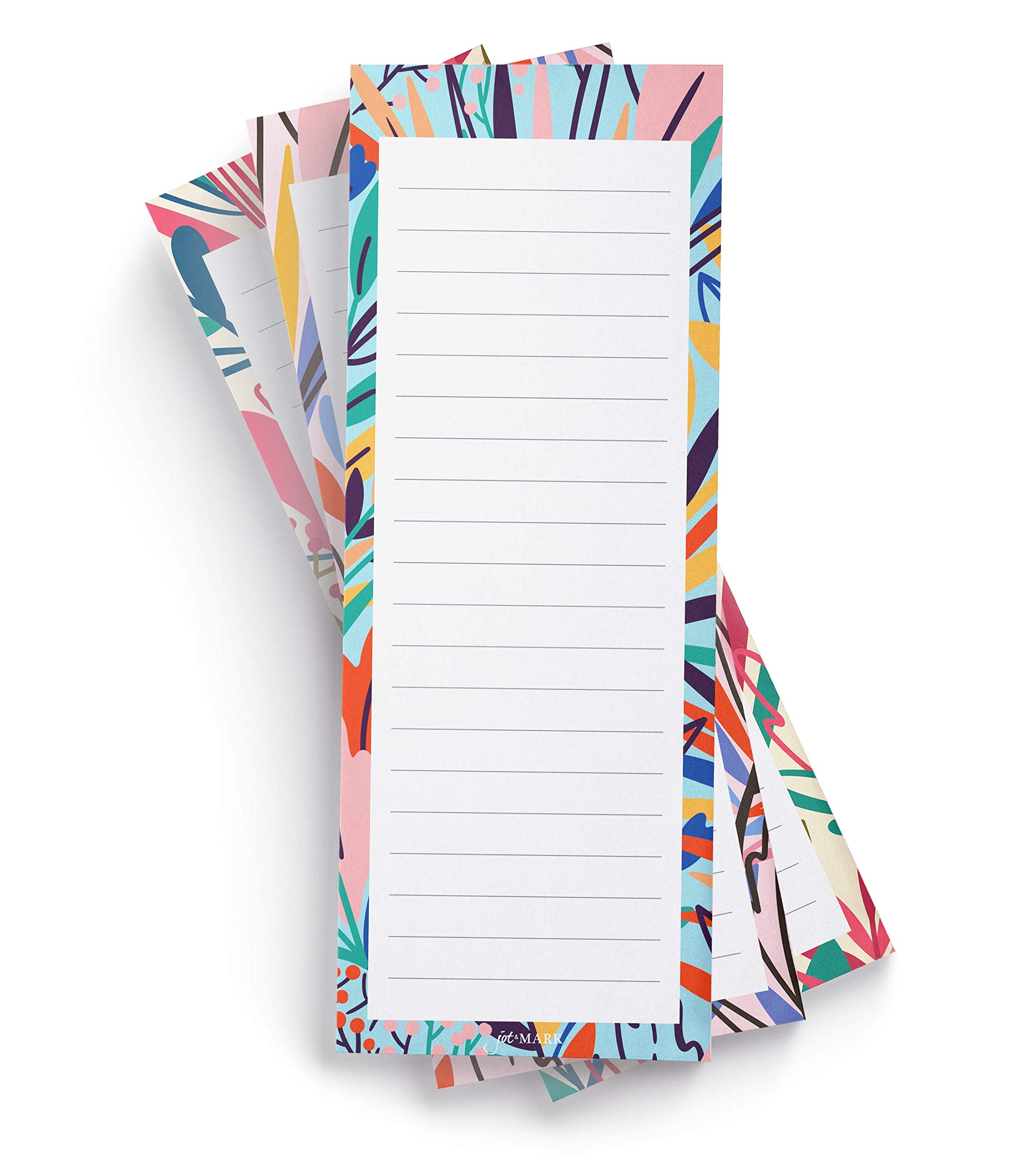 Jot & Mark Shopping List Pads - Exotic Floral Print Notepads for Groceries, To-Do Lists & Errands (Set of 3) | Perfect for Kitchen, Office & Daily Planning