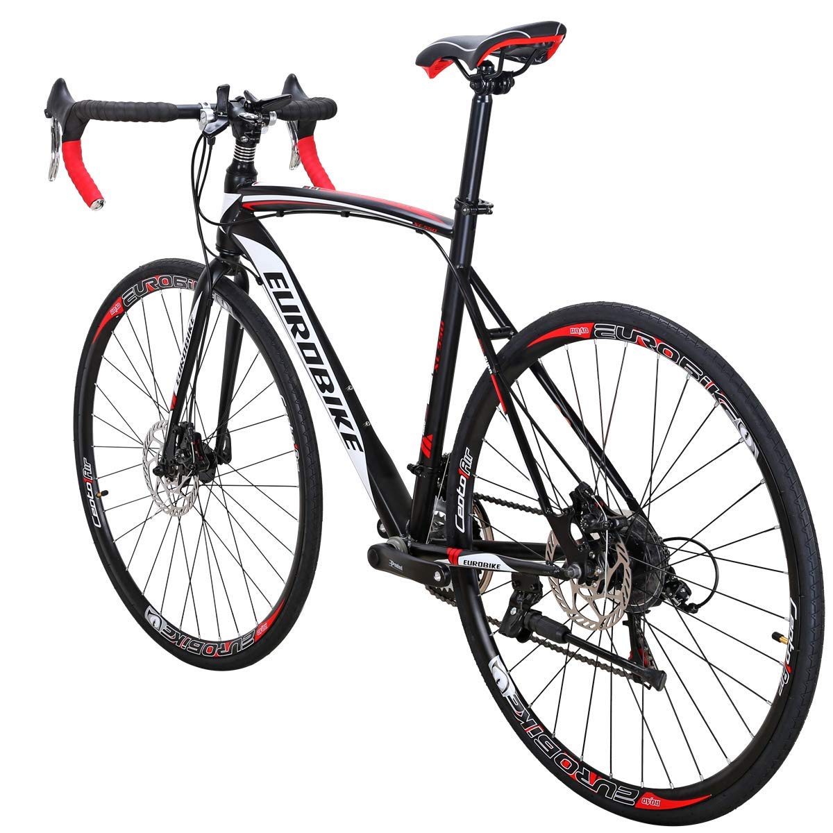 EUROBIKE XC550 Road Bike for Adults - 21 Speed, 54cm Frame, Dual Disc Brakes | Perfect for Commuting, Fitness & Road Cycling