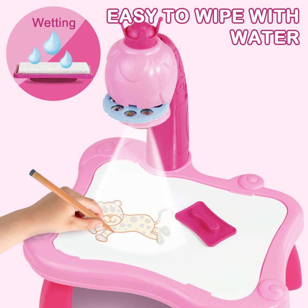 BAKAM Kids Drawing Projector Table - Light & Music Tracing Art Desk for Ages 4-7 | Preschool Learning Toy with Smart Sketch Projector | Perfect Birthday Gift for Girls & Boys | Ideal for Home, Classroom & Creative Play
