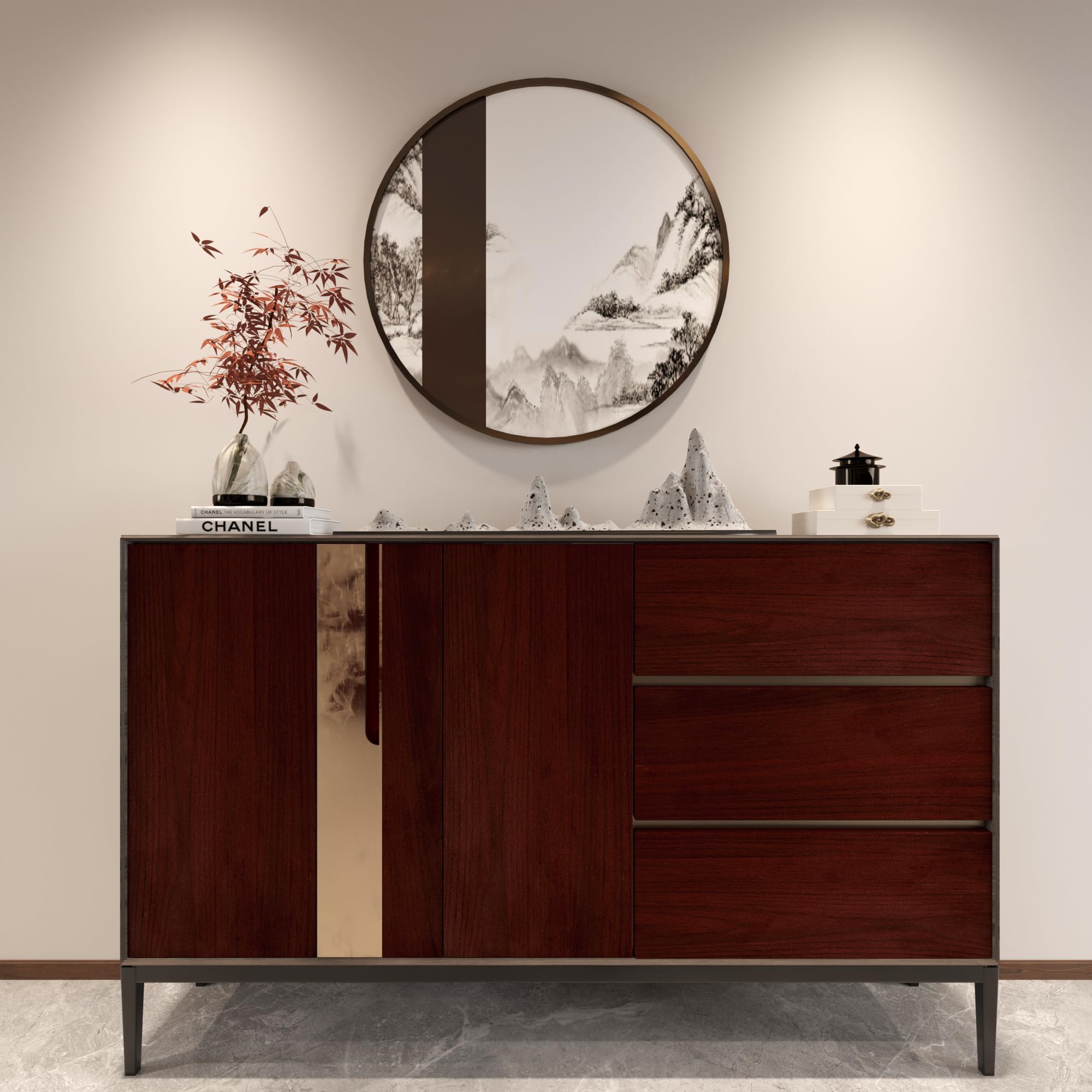JSEVEM 24×197 Inch Peel and Stick Faux Cherry Wood Wallpaper - Self-Adhesive Vinyl Contact Paper for Kitchen Backsplash, Cabinet, Table & Countertop - Easy Removable Wood Grain Decorative Film for Home & Office Renovation