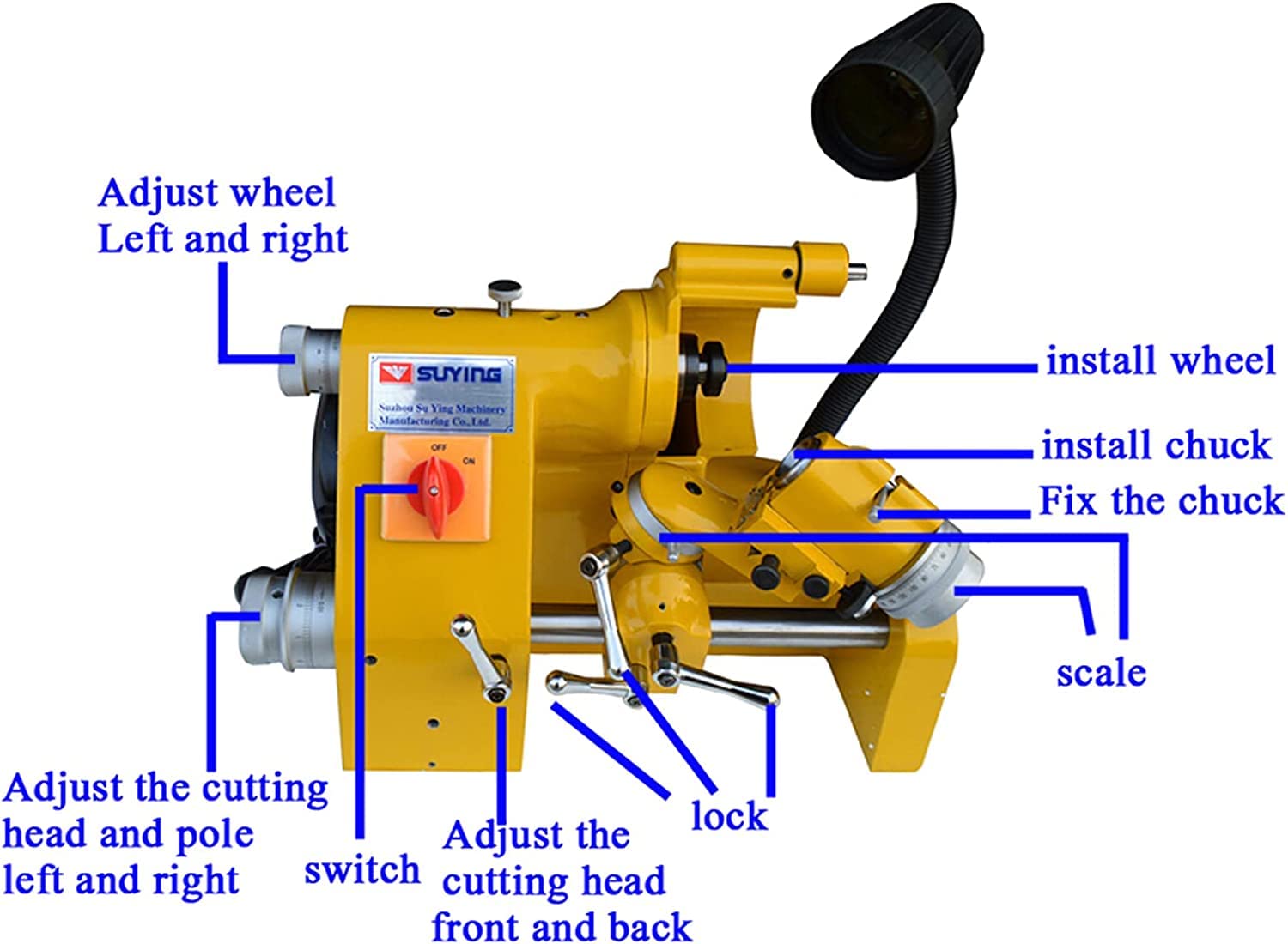 INTSUPERMAI U2 Universal Multi-functional Cutter Grinder Sharpener - Bench Grinder for Drill Bits, Lathe Tools & Mill Sharpening - 220V Power - Perfect for Workshop, Metalworking & DIY Projects