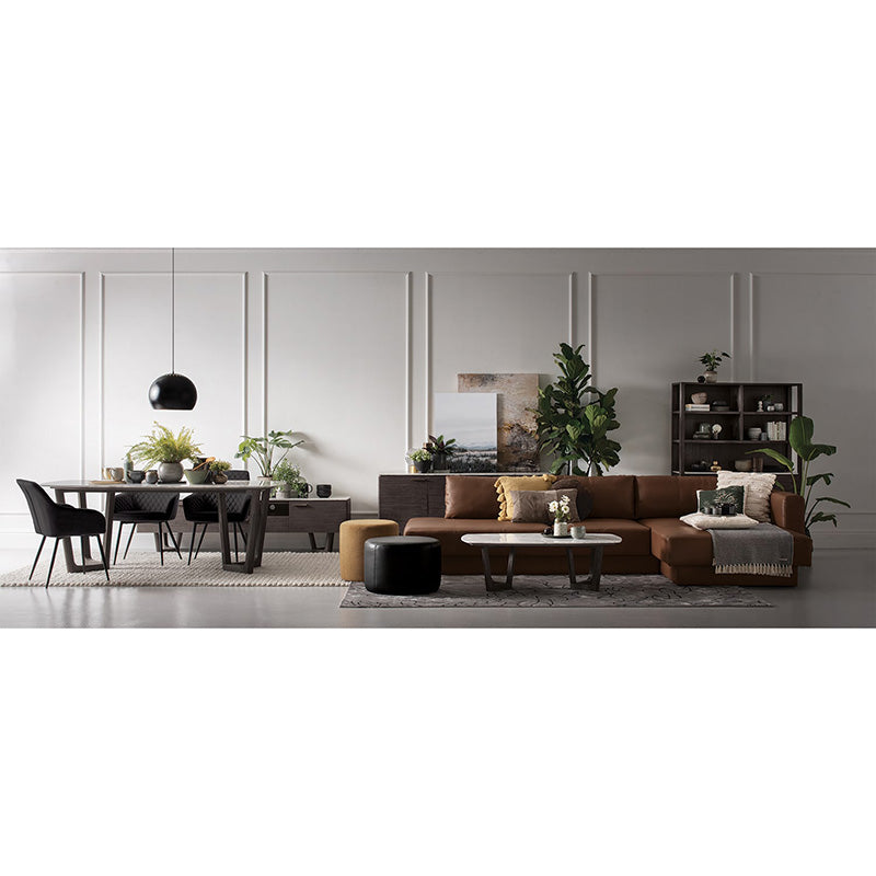 HAKON Modern Dining Chair - Brown & Black Upholstered Wooden Frame - Perfect for Kitchen, Dining Room & Office Use