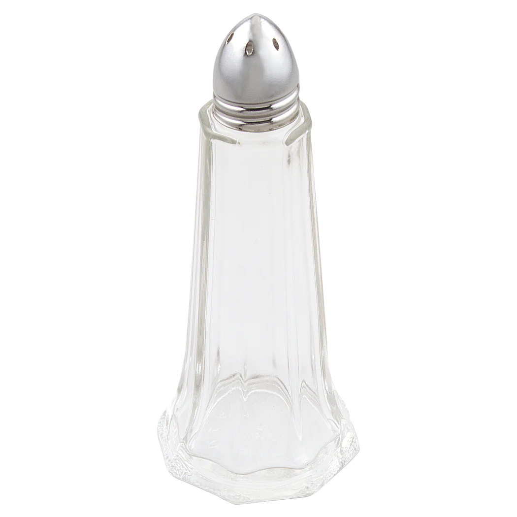 Premium Browne 2-Tower Salt and Pepper Shaker Set - Elegant Glass Spice Dispenser for Dining Table, Kitchen, and Restaurant Use