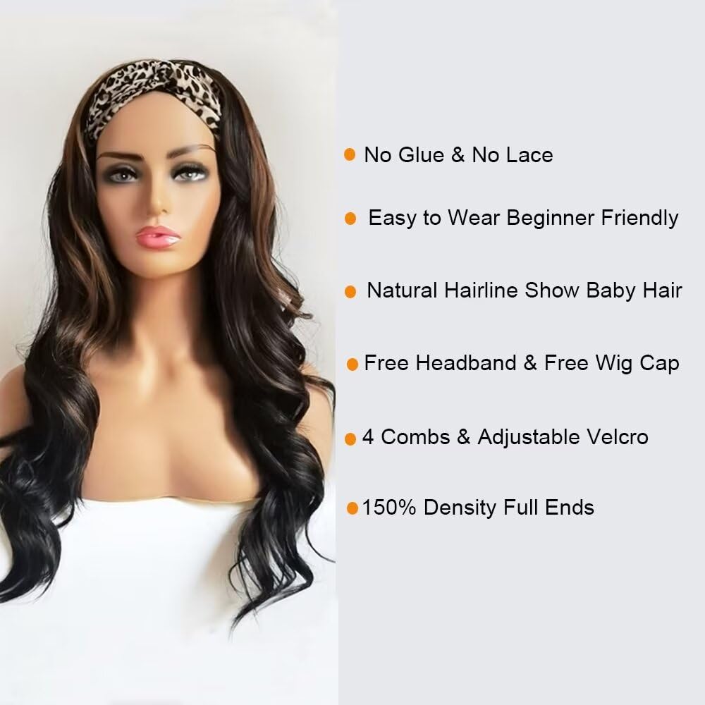 Natural Layered Curly Headband Wig 24