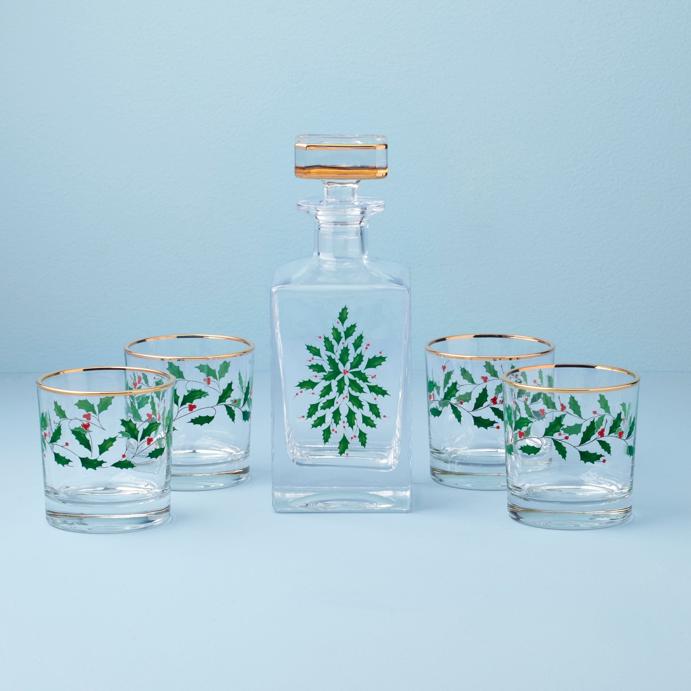 Premium 5-Piece Whiskey Decanter Set with Glasses - Elegant Home Bar Accessories for Gifts, Parties & Entertaining