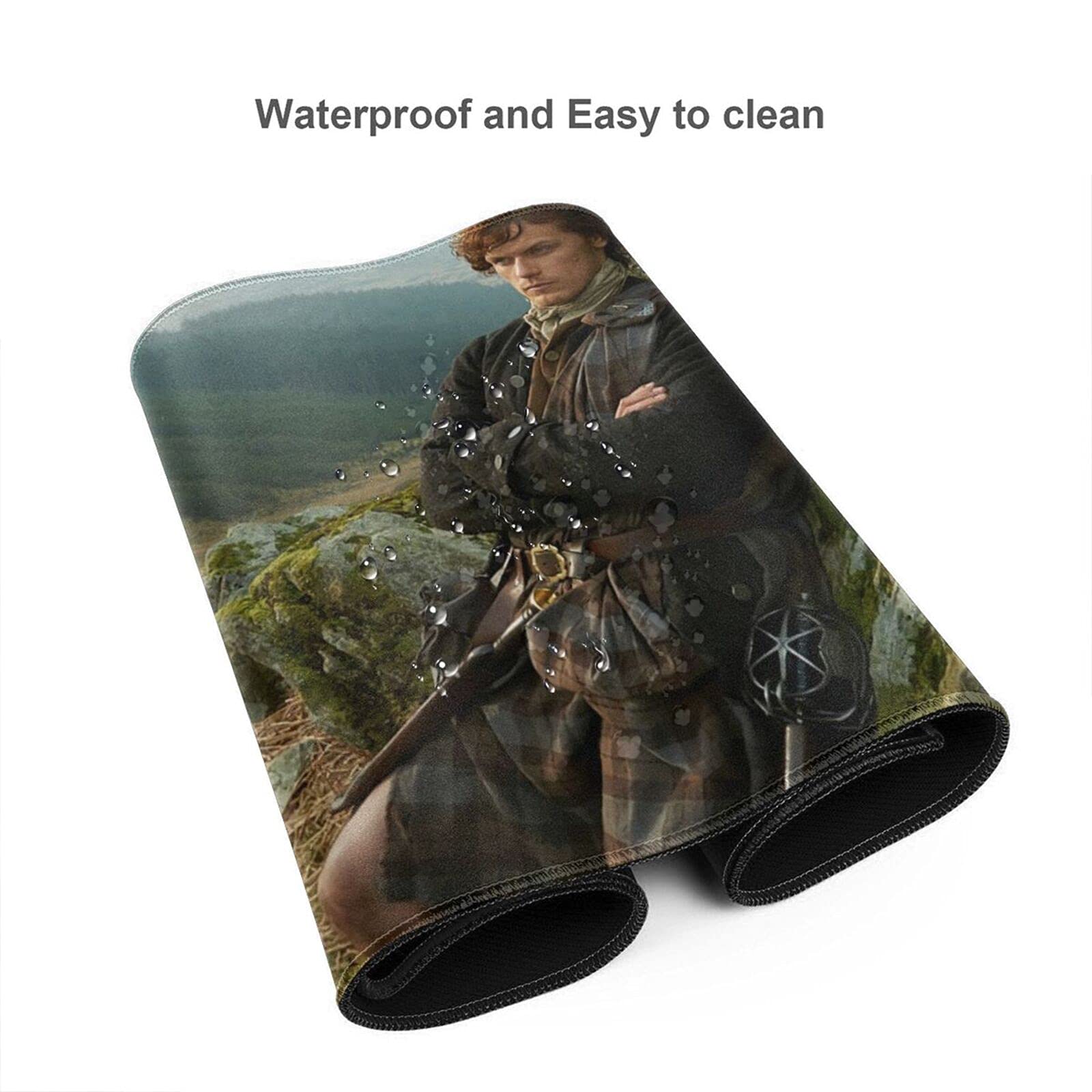 Outlanders Jamie Fraser XXL Gaming Mouse Pad - Extra Large Non-Slip Rubber Base Mouse Mat for Computer Keyboard & Desk - Perfect for Home Office, Gaming & Work | Durable Surface for PC, Laptop & Workspace