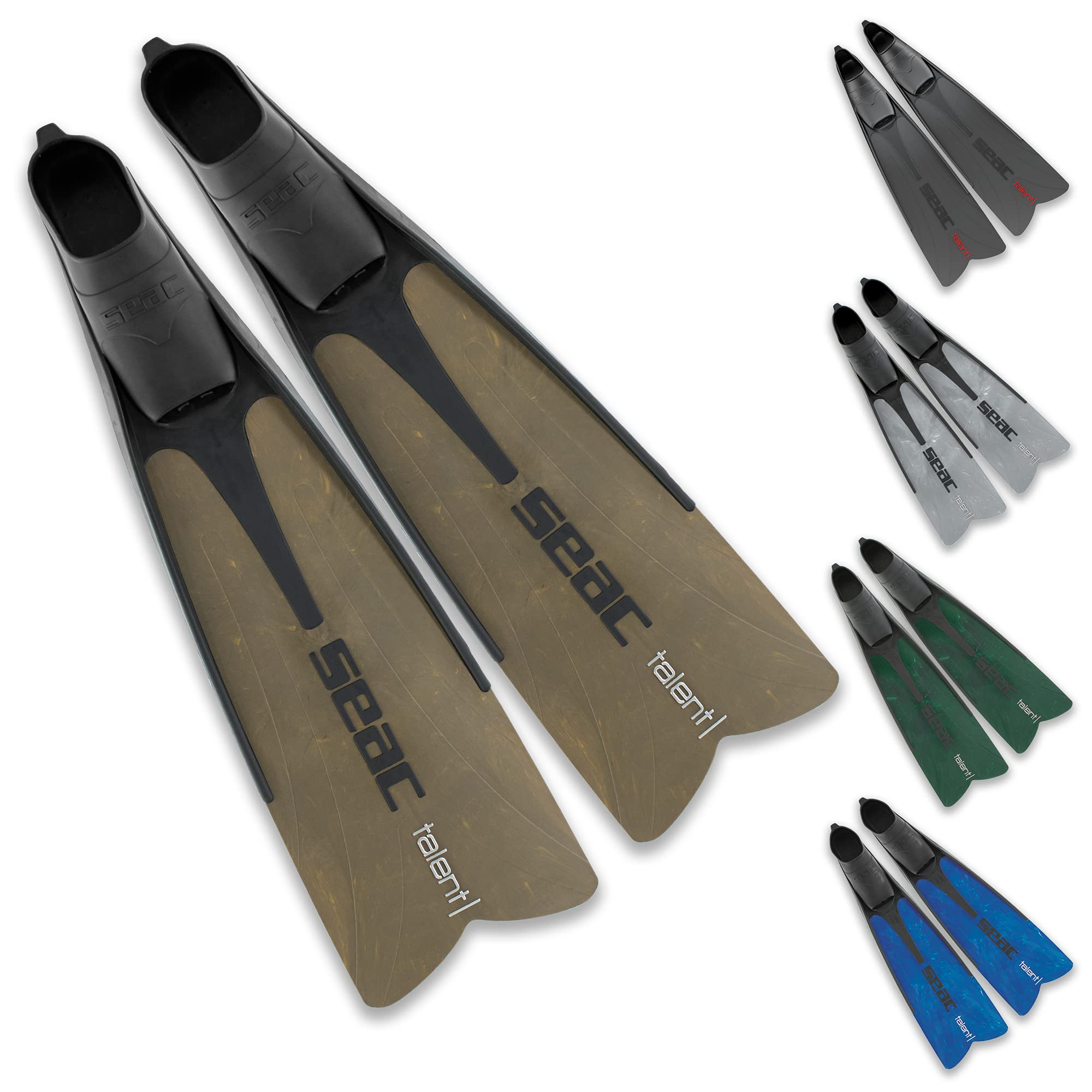SEAC Talent Semi-Long Fins for Spearfishing, Free Diving & Scuba Diving - High Performance Swim Fins for Ocean Adventures & Underwater Exploration