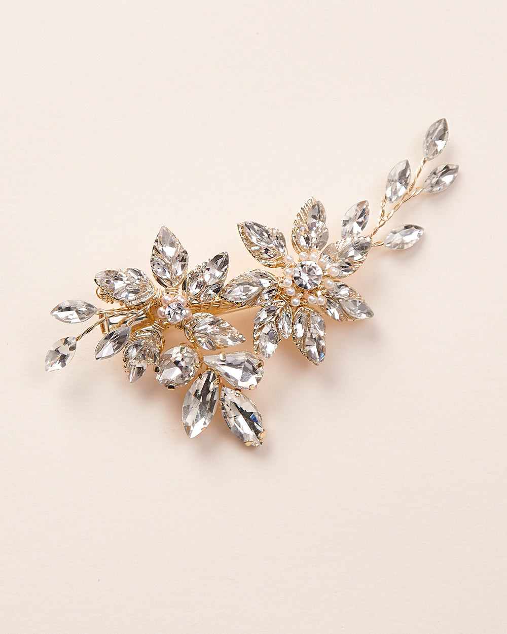 Bria Pearl & Crystal Hair Clip - Elegant Bridal Hair Accessories for Weddings, Parties & Special Occasions