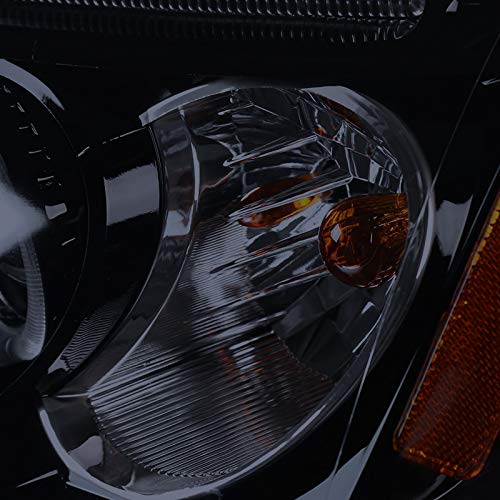 Honda Civic 2001-2003 Glossy Piano Black Tinted LED Projector Headlights - High Performance Replacement Lamps for Night Driving & Custom Car Upgrades