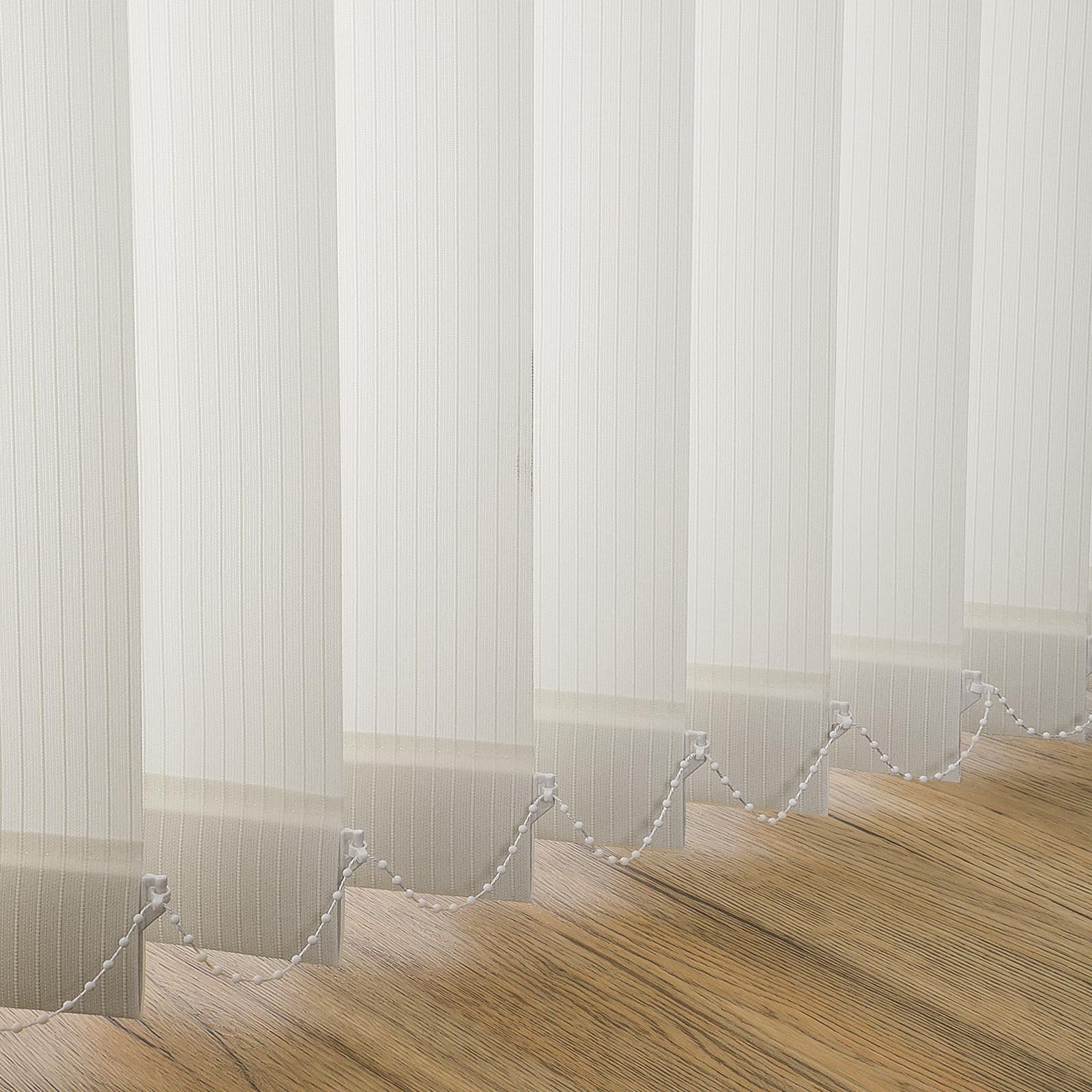 No Drill Cordless Vertical Window Blinds - Custom Size, White Woven Fabric for Light Filtering & Privacy | Perfect for Sliding Glass Doors, Room Dividers, Closet Curtains & Temporary Walls | Easy Installation, No Tools Needed
