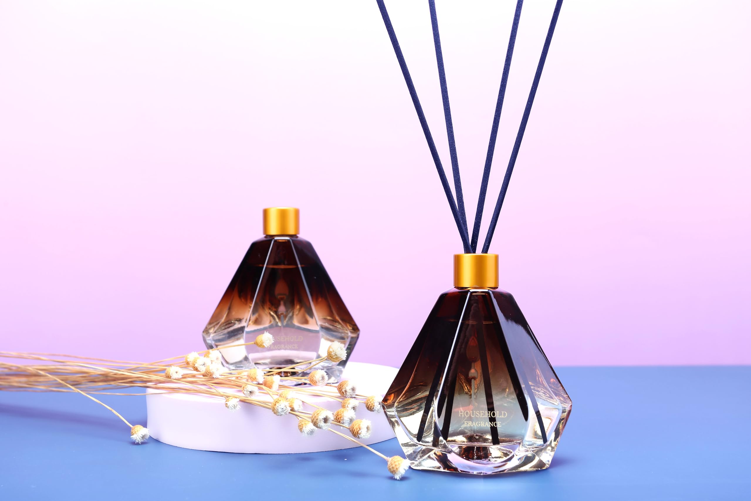 Premium Reed Diffuser Set - Gardenia Scented Home Fragrance with 3.4 fl oz Essential Oils | Natural Air Freshener for Bathroom, Bedroom, Office & Shelf Decor | Long-Lasting Aroma for Relaxation & Stress Relief