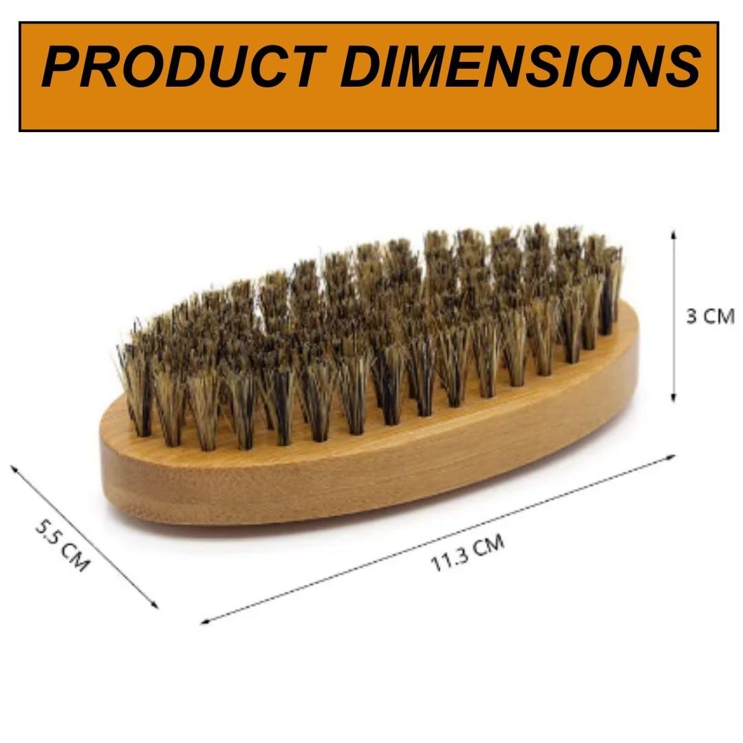 Premium Bamboo Beard Brush for Men - Boar Bristle Mustache & Facial Hair Grooming Kit | Compact Travel Size | Easy to Clean & Maintain | Perfect Gift for Dad, Husband & Boyfriend (Christmas, Birthday, Anniversary) | Ideal for Home, Office & Travel Grooming